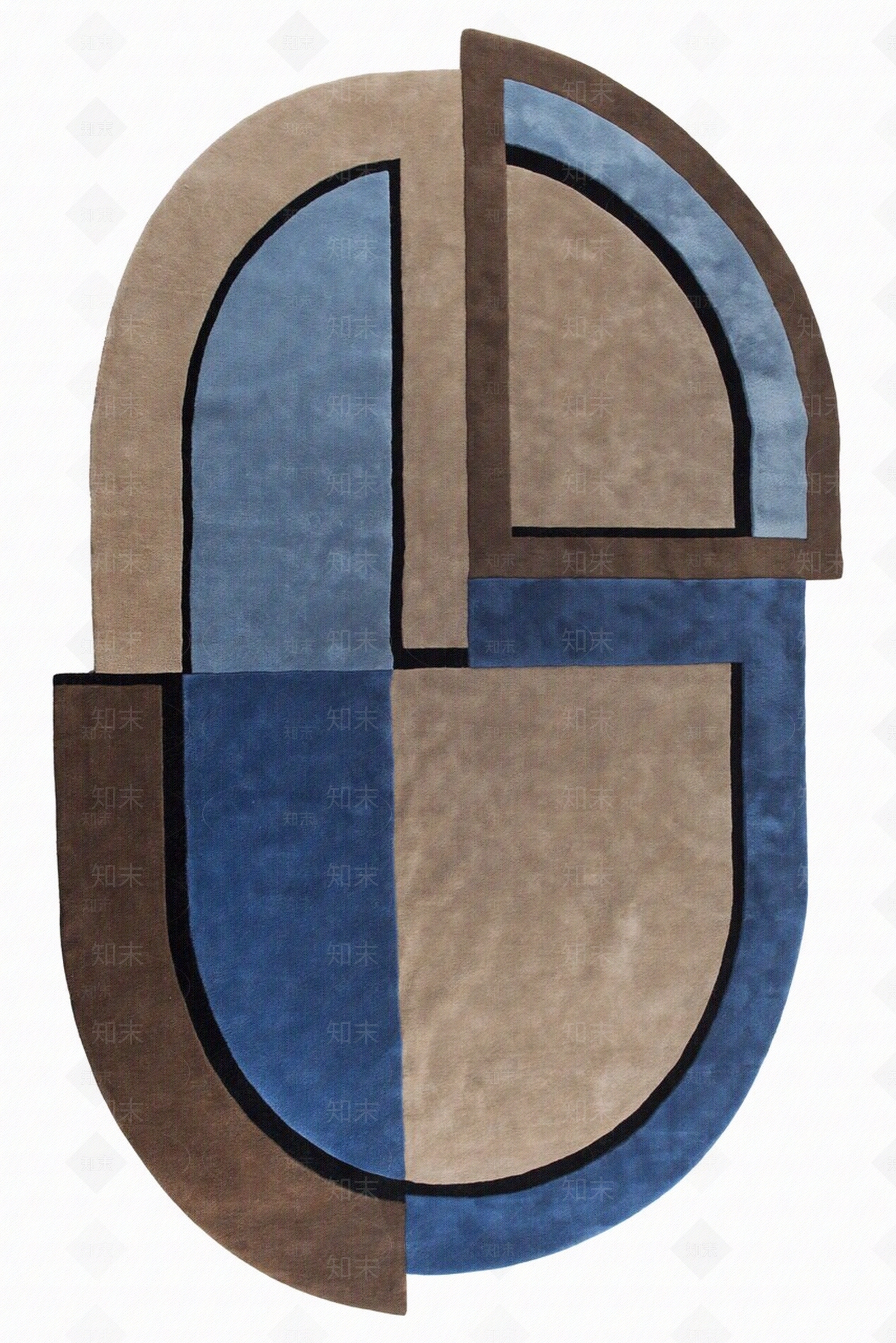 北欧异形设计儿童房男孩房地毯素材图贴图下载【ID:1158254773】