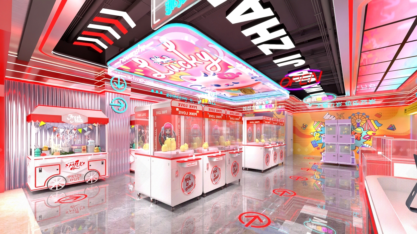 现代娃娃机店3D模型下载【ID:1158256492】