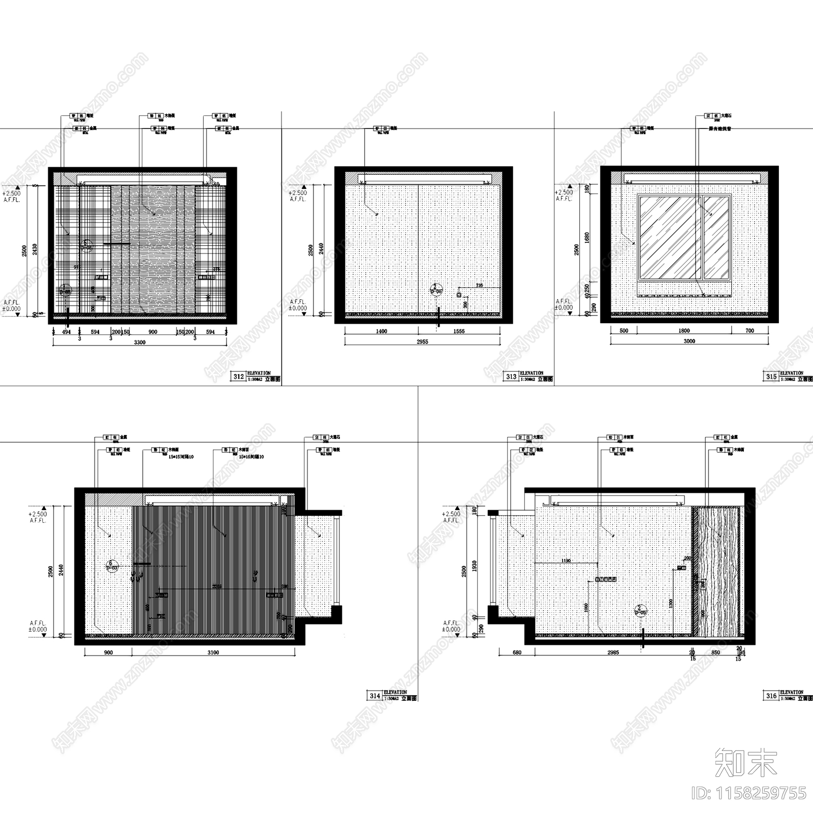 现代温州瑞安大道115户型样板房室内家装cad施工图下载【ID:1158259755】