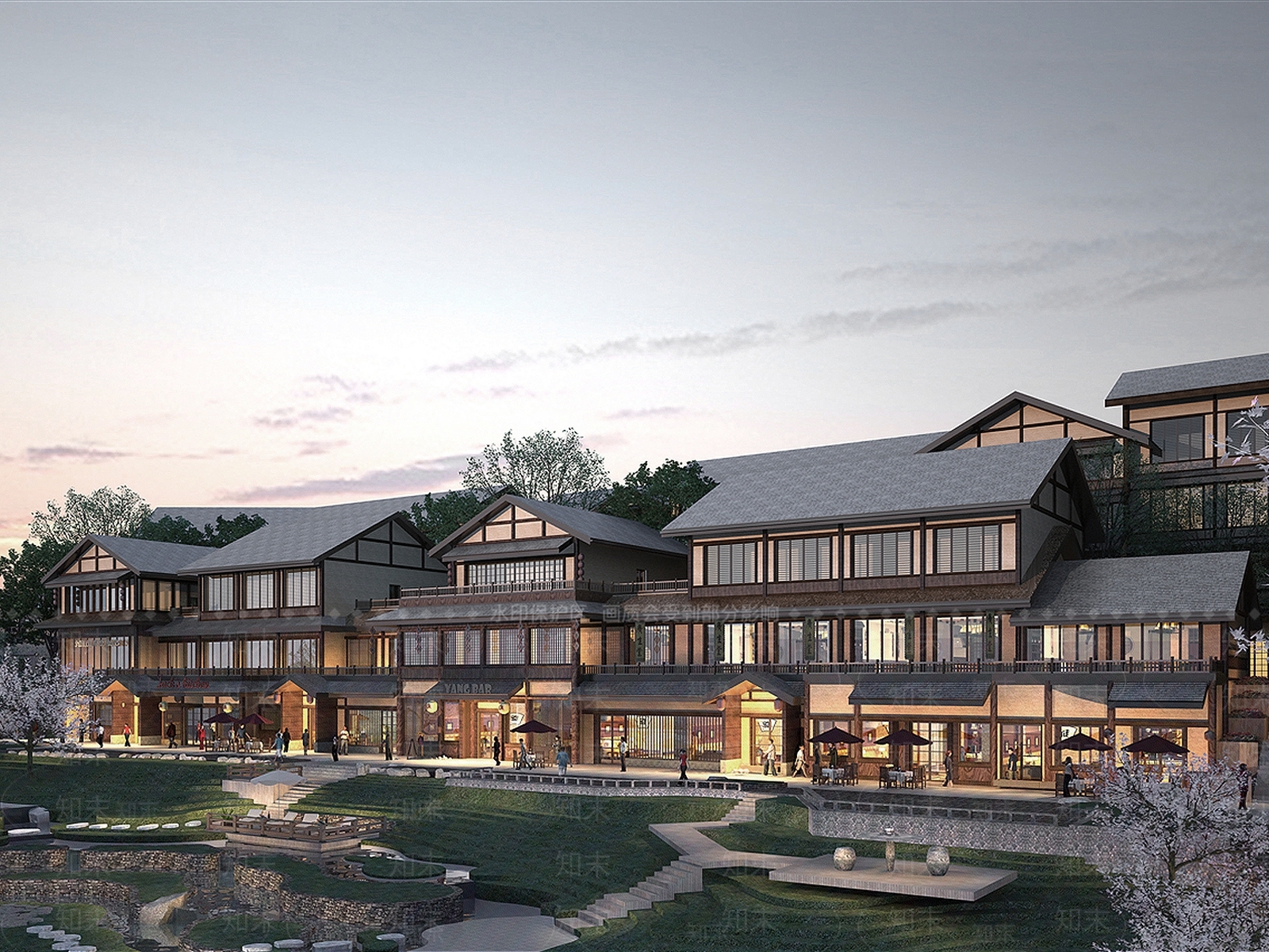 中式古镇商业街3D模型下载【ID:1158261166】