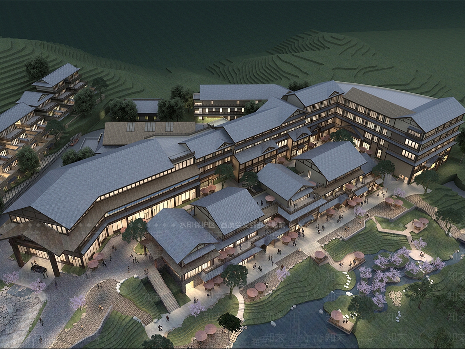 中式古镇商业街3D模型下载【ID:1158262048】