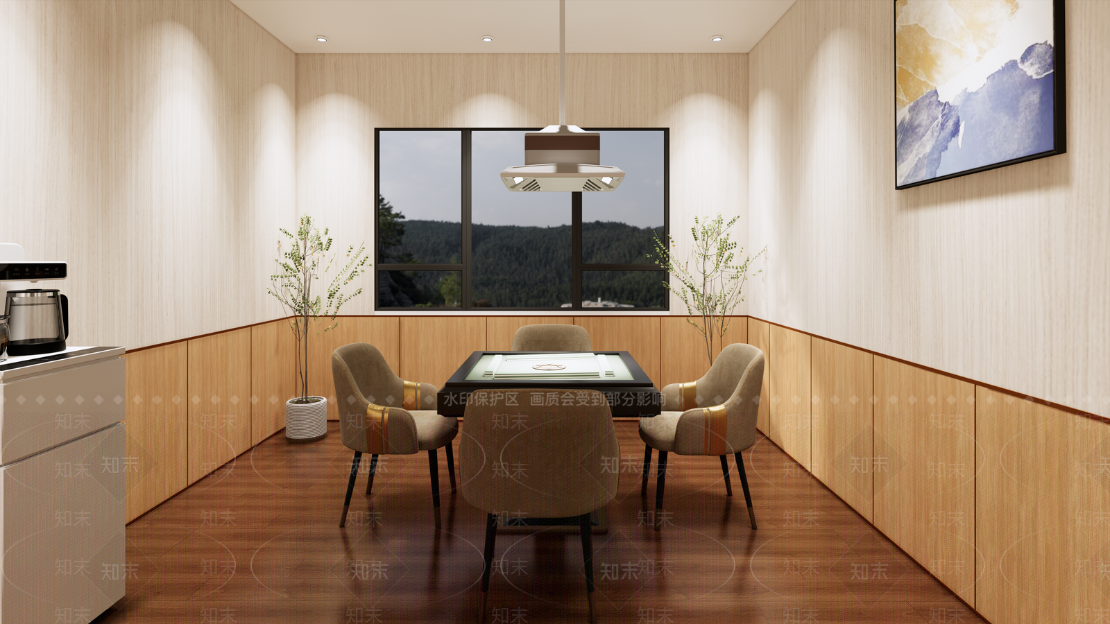 现代棋牌室SU模型下载【ID:1158269886】