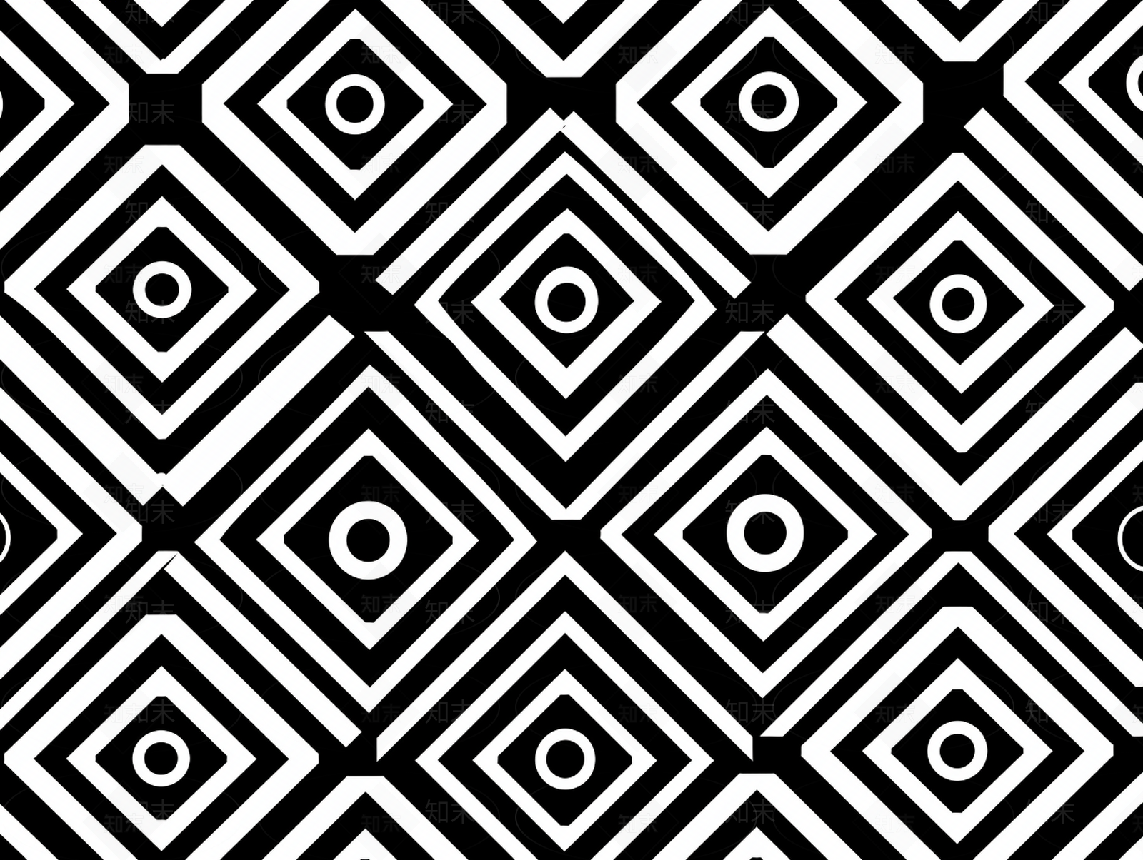 无缝黑白凹凸几何拼花瓷砖贴图下载【ID:1158268128】