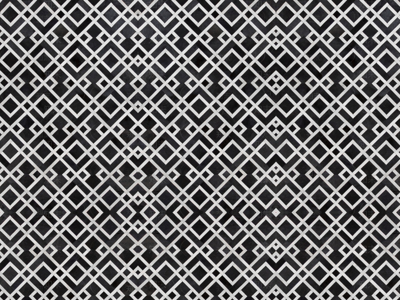 无缝黑白凹凸几何拼花瓷砖贴图下载【ID:1158268365】
