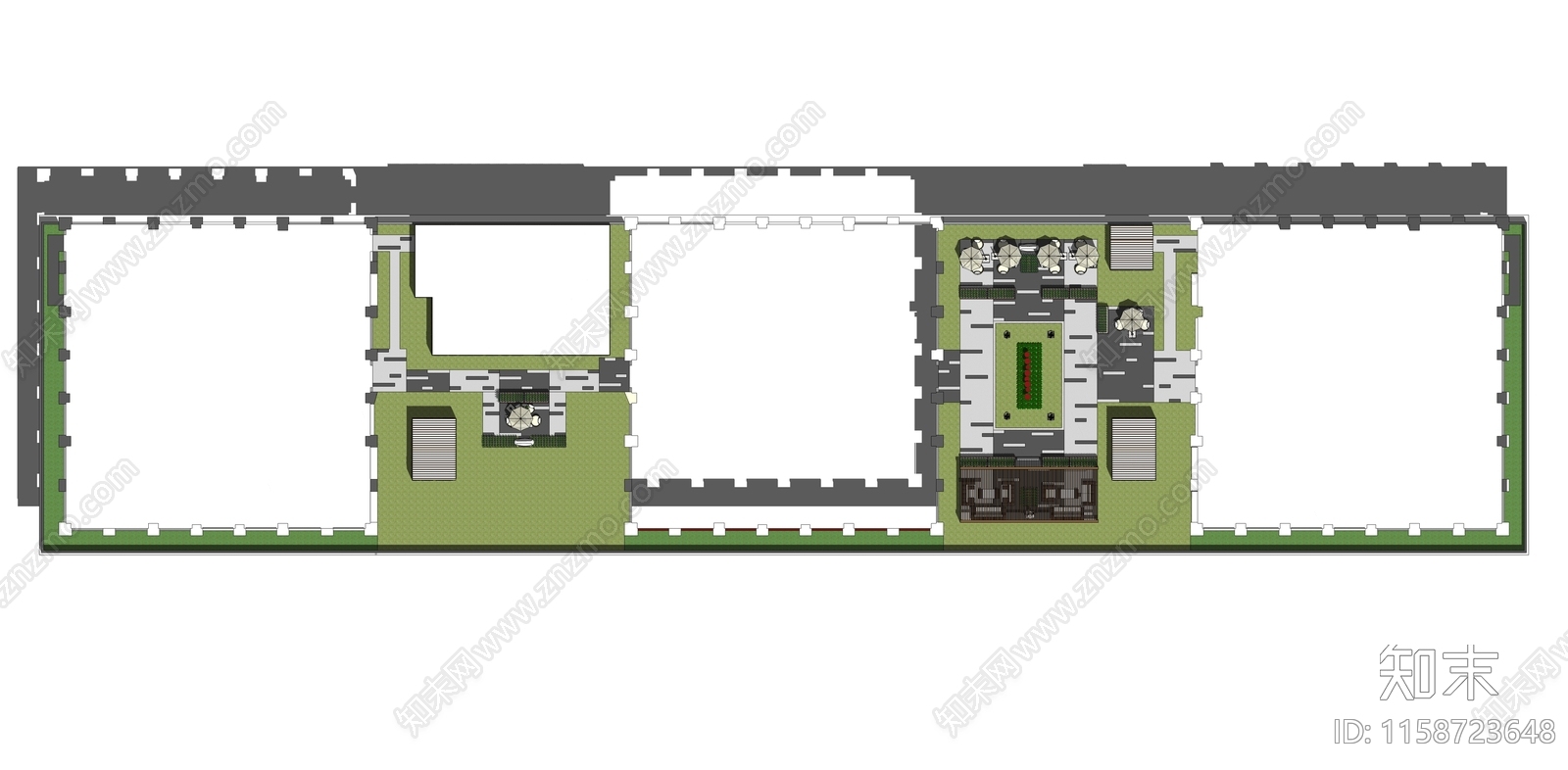 现代风格商业屋顶花园景cad施工图下载【ID:1158723648】