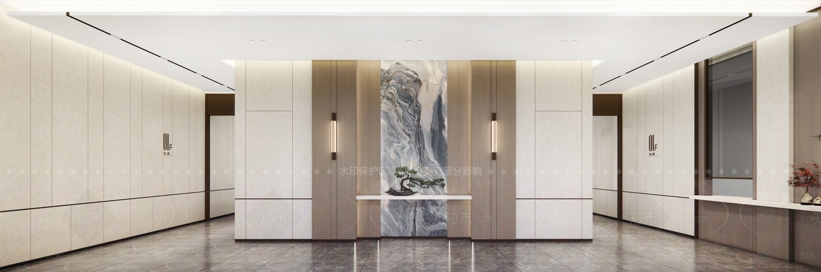 现代电梯厅SU模型下载【ID:1158271001】