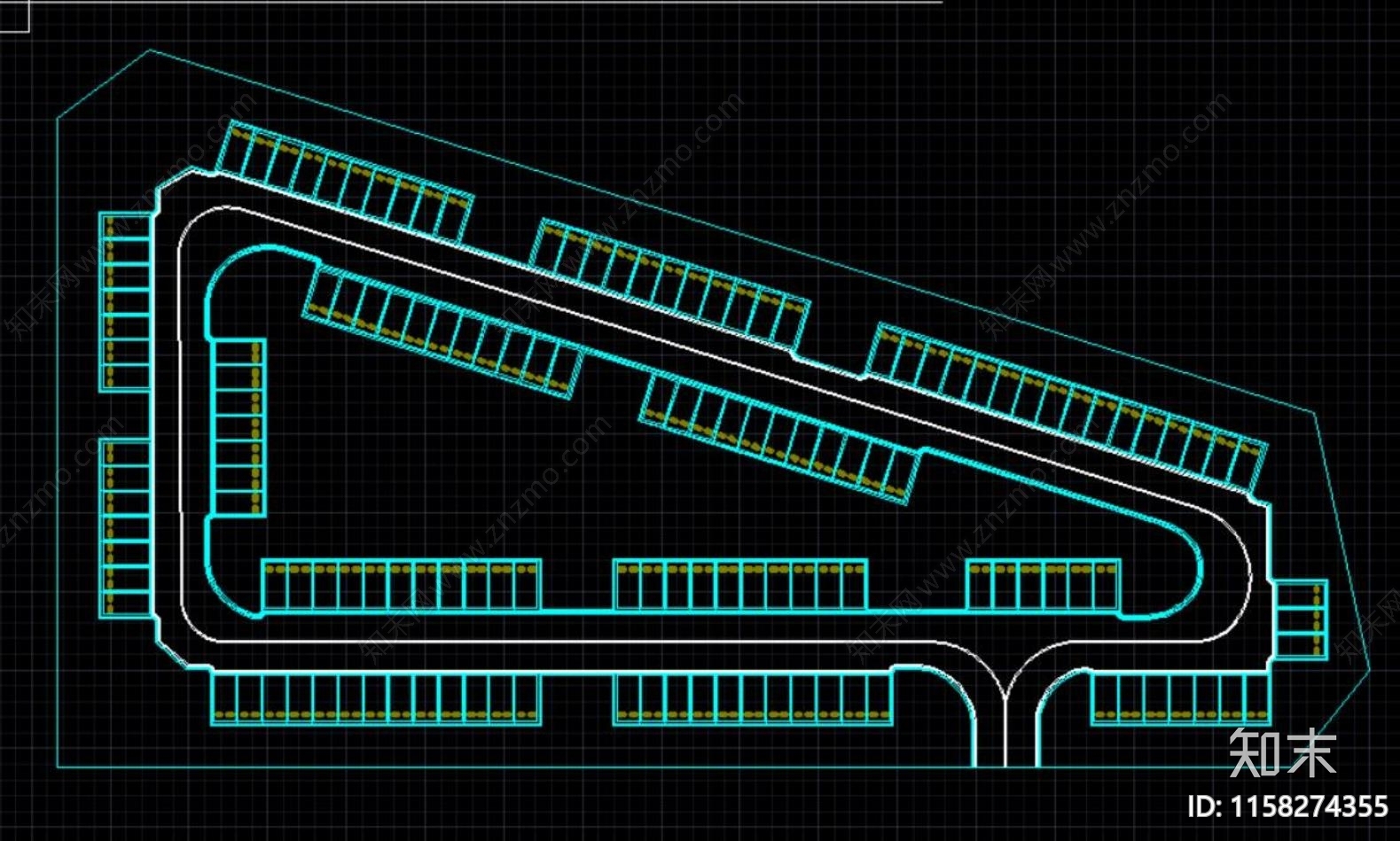 停车场平面图cad施工图下载【ID:1158274355】
