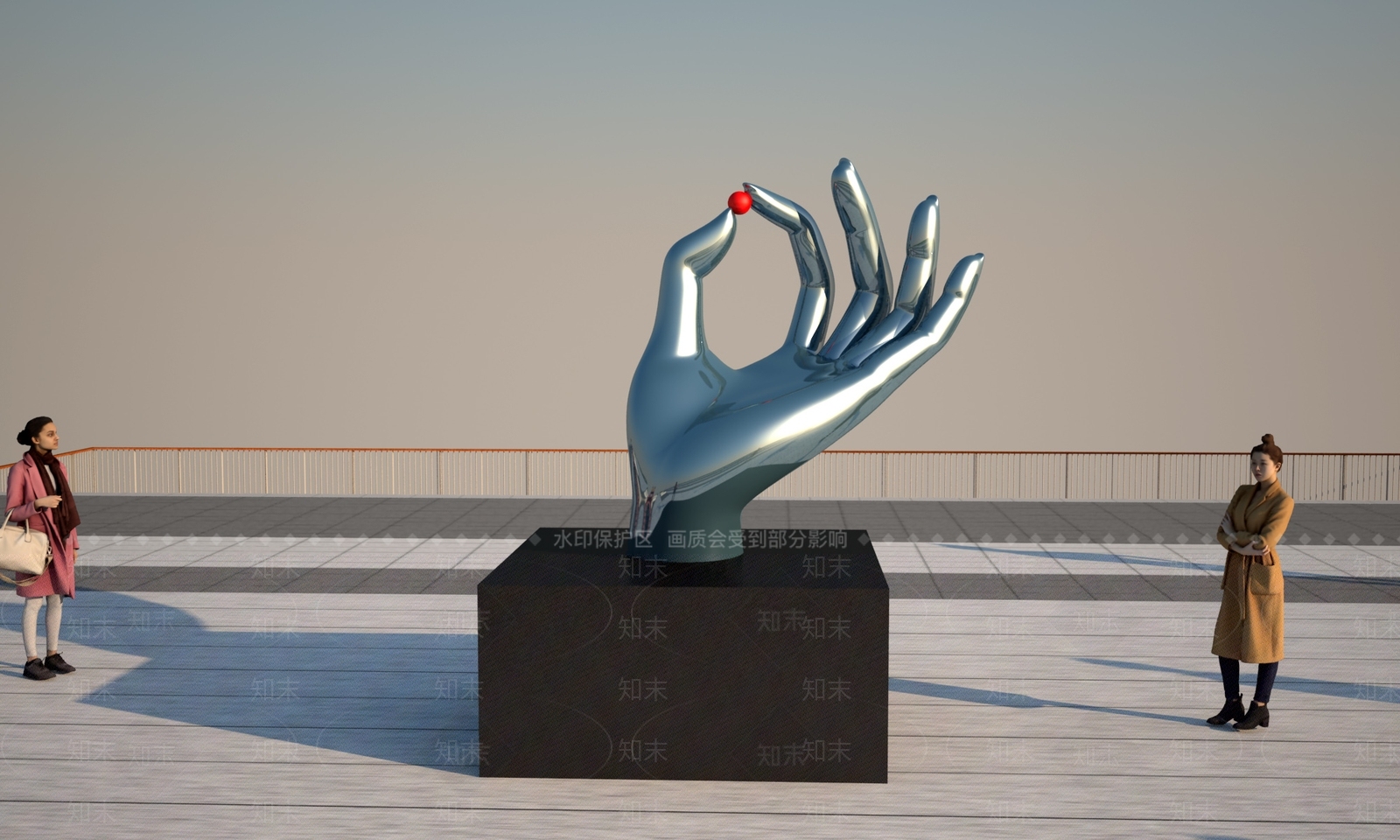 现代手掌雕塑3D模型下载【ID:1158278472】