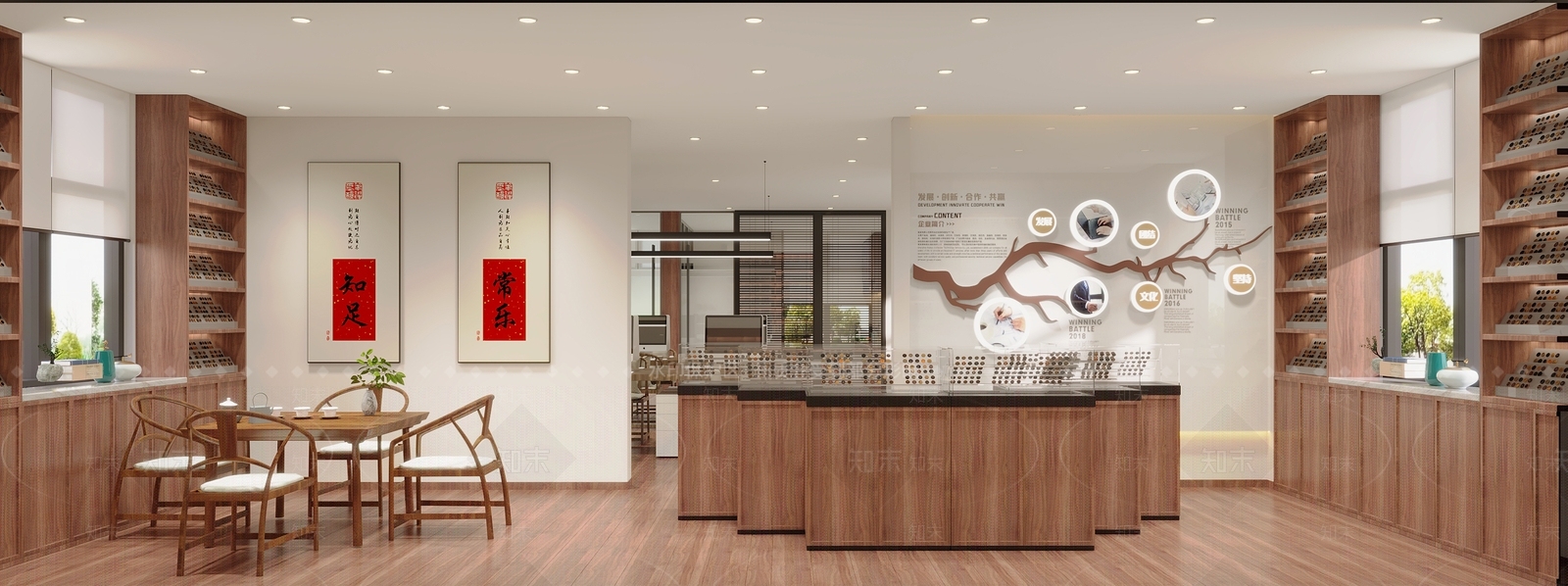 现代钮扣展厅办公室3D模型下载【ID:1158280633】