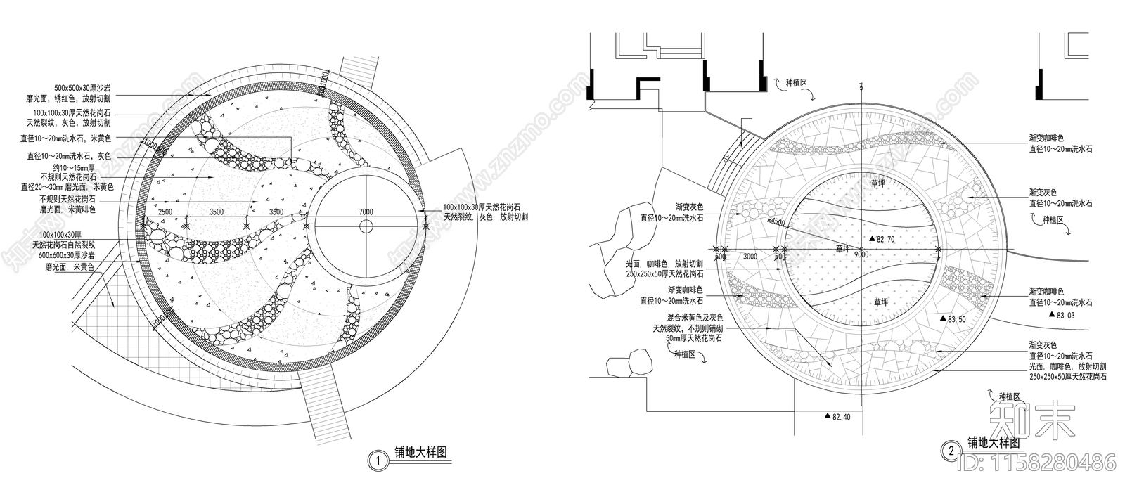 地铺平面图cad施工图下载【ID:1158280486】