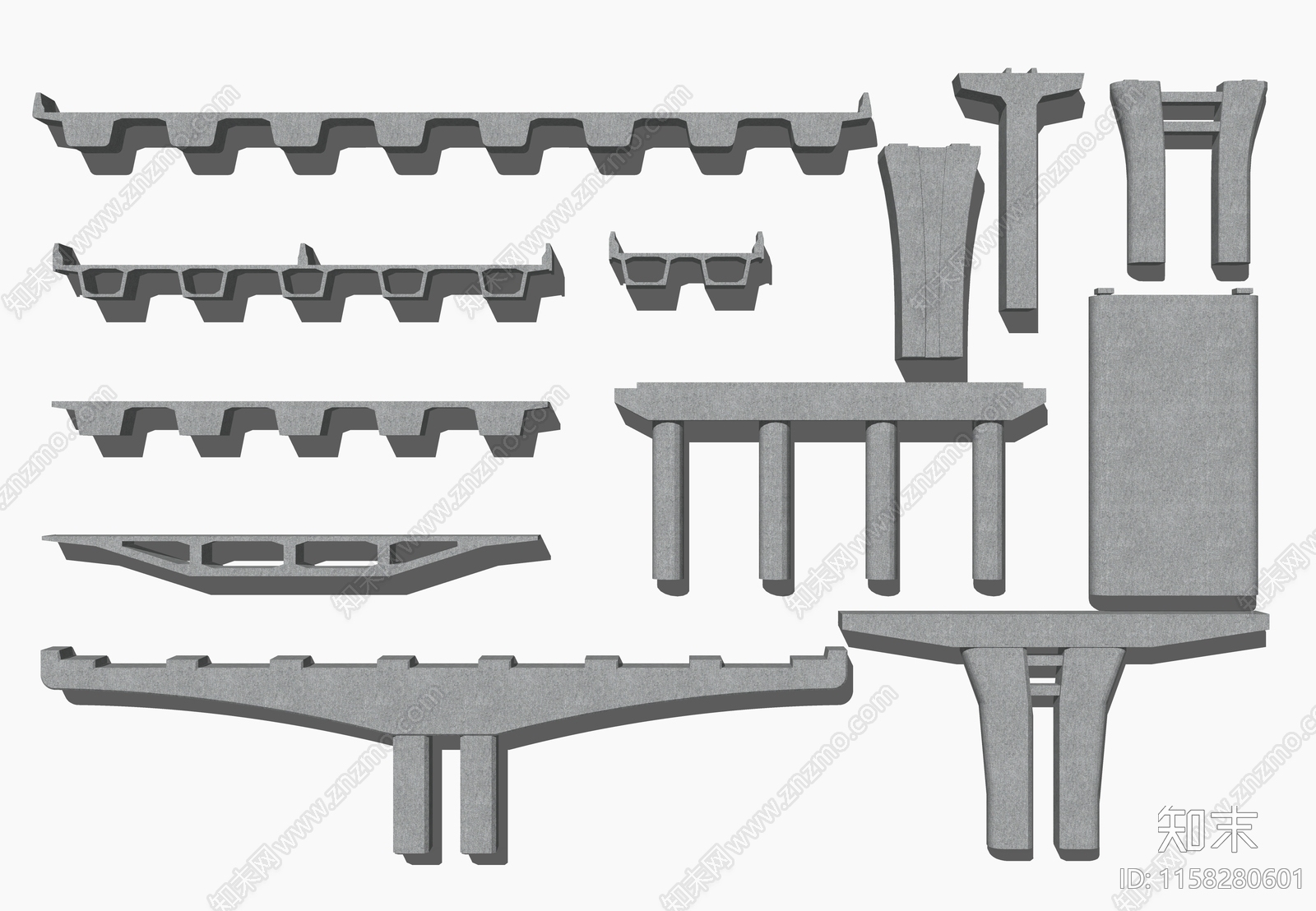 现代高架桥组合SU模型下载【ID:1158280601】