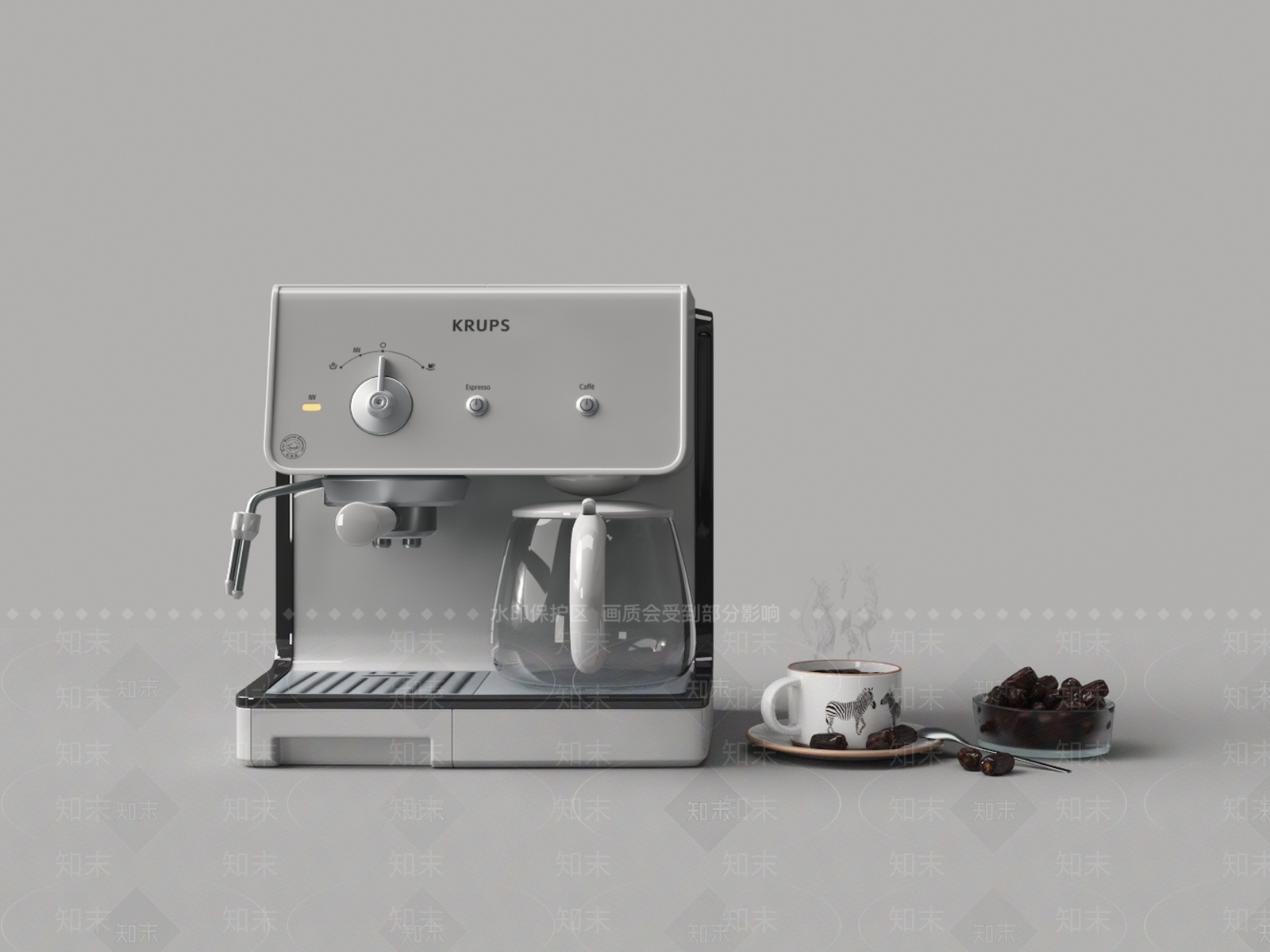 生活电器银色咖啡机3D模型下载【ID:1158281404】