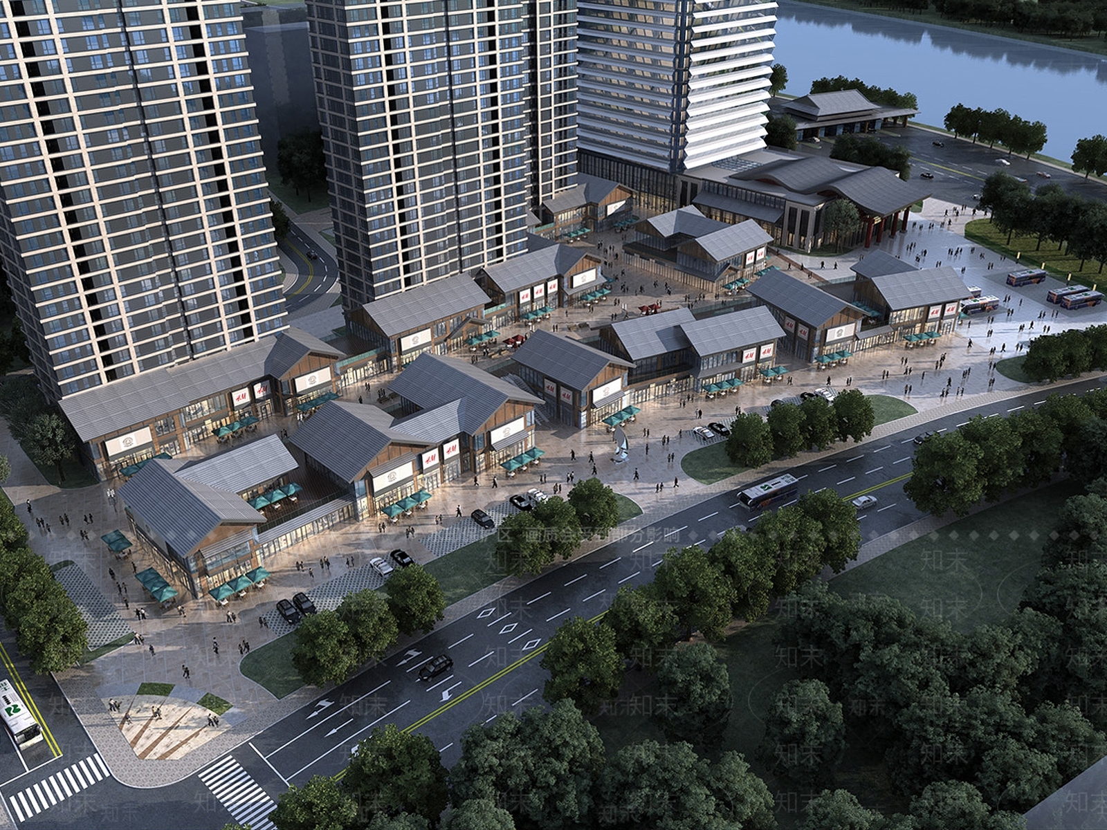 中式古建商业街3D模型下载【ID:1158282267】