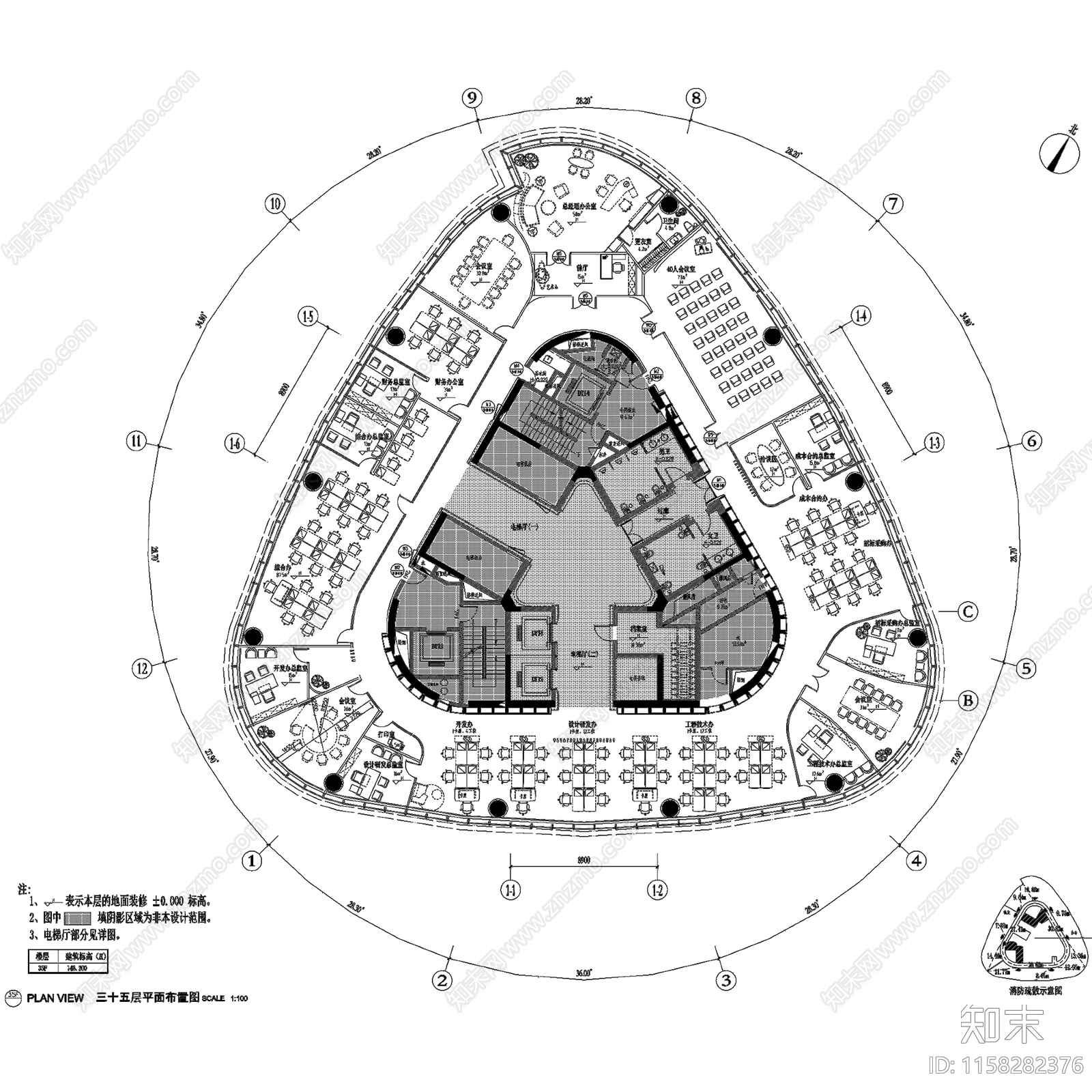 现代简约新力南昌朝阳新城办公楼室内工装施工图下载【ID:1158282376】