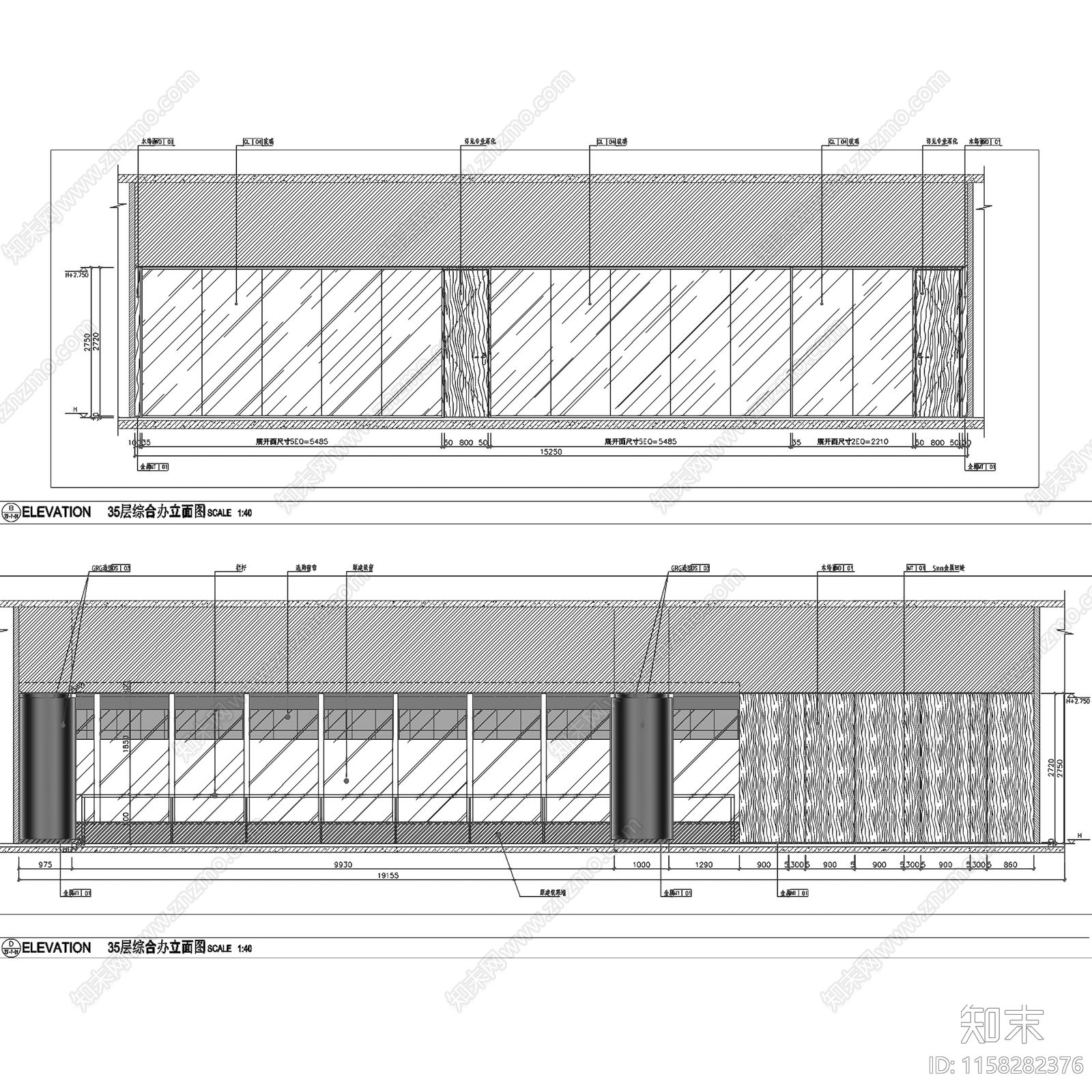 现代简约新力南昌朝阳新城办公楼室内工装cad施工图下载【ID:1158282376】