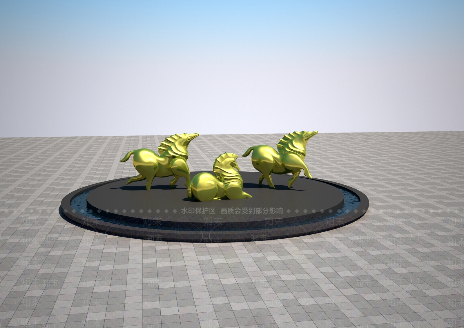 现代抽象马3D模型下载【ID:1158282284】