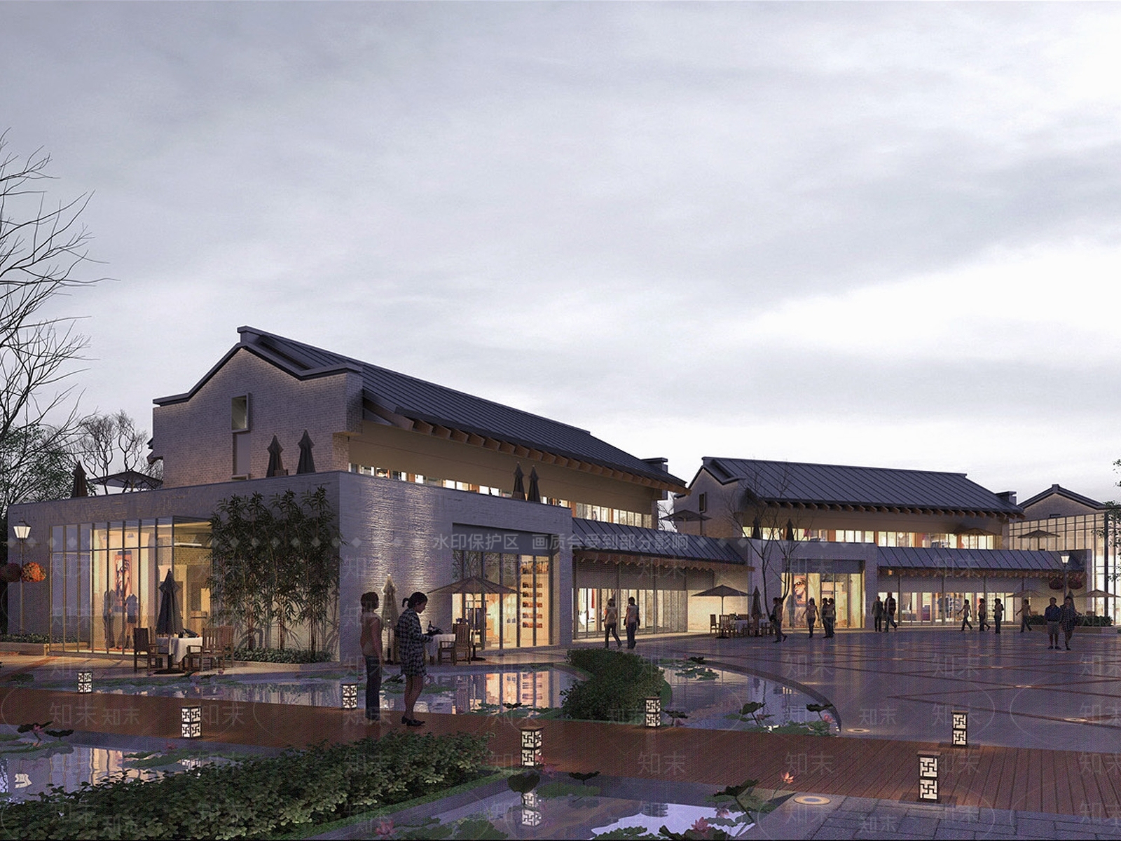 中式古镇商业街3D模型下载【ID:1158282389】