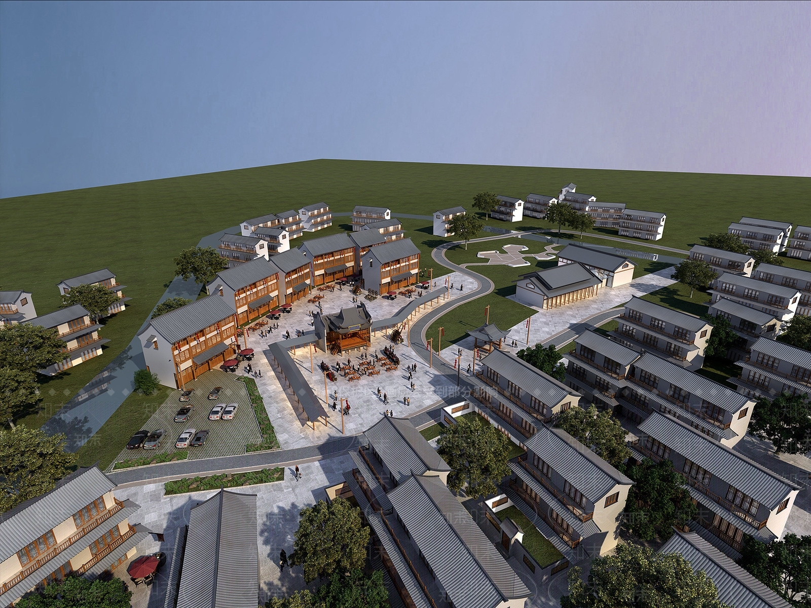 中式古建商业街3D模型下载【ID:1158282661】