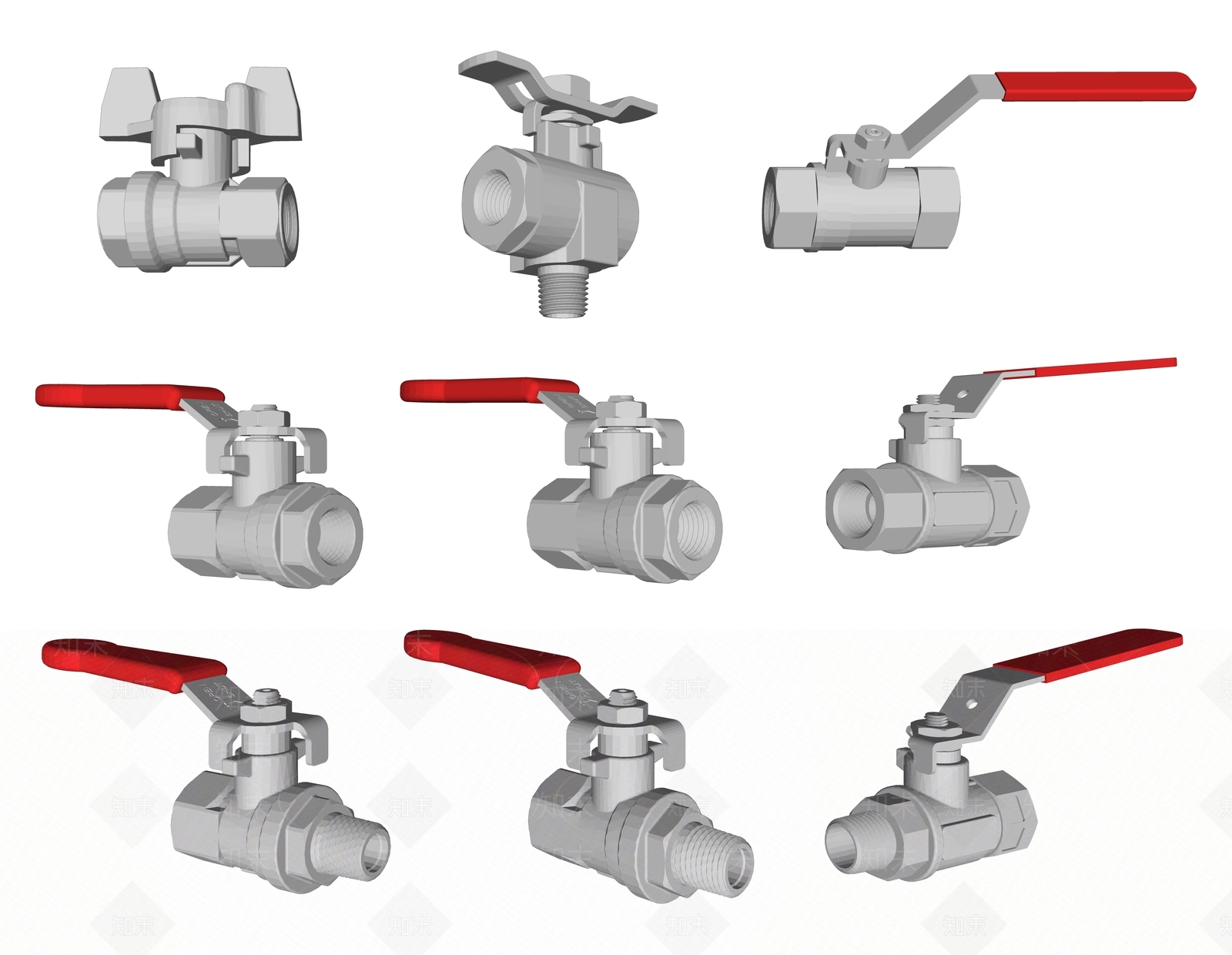 现代阀门SU模型下载【ID:1158284423】