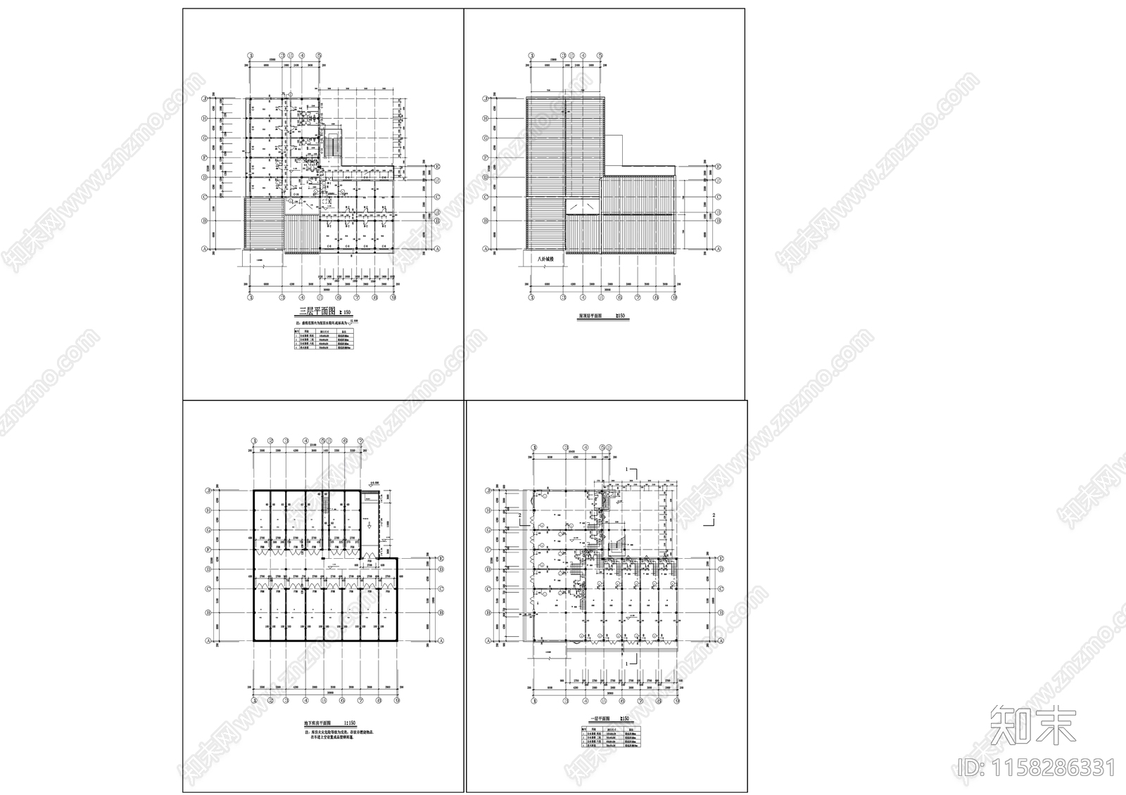 仿古清式住宅区建筑cad施工图下载【ID:1158286331】