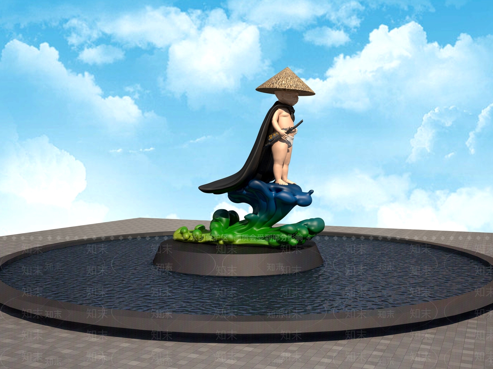 现代奶瓶侠雕塑3D模型下载【ID:1158287089】