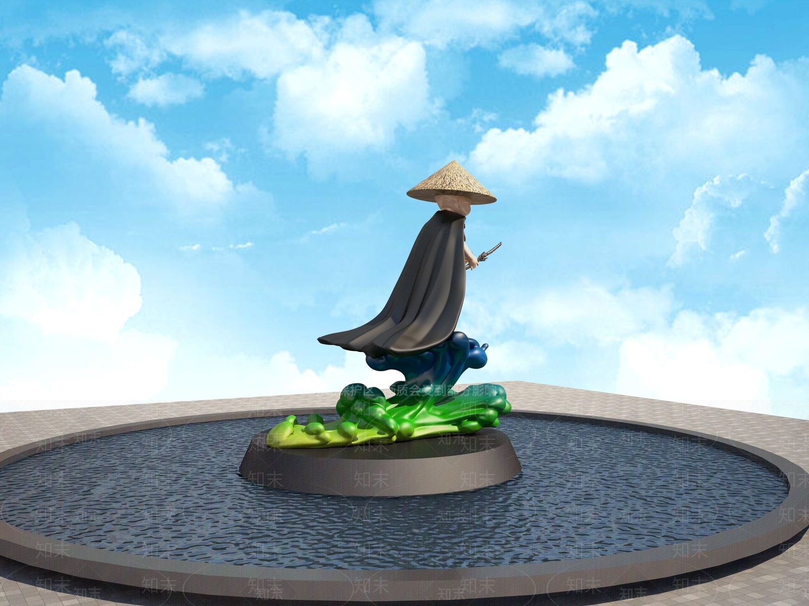 现代奶瓶侠雕塑3D模型下载【ID:1158287089】