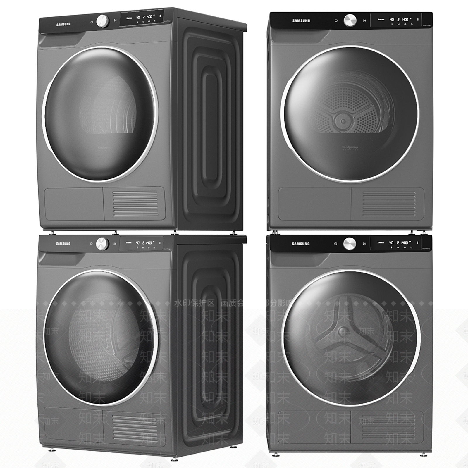 现代滚筒洗衣机3D模型下载【ID:1158292713】