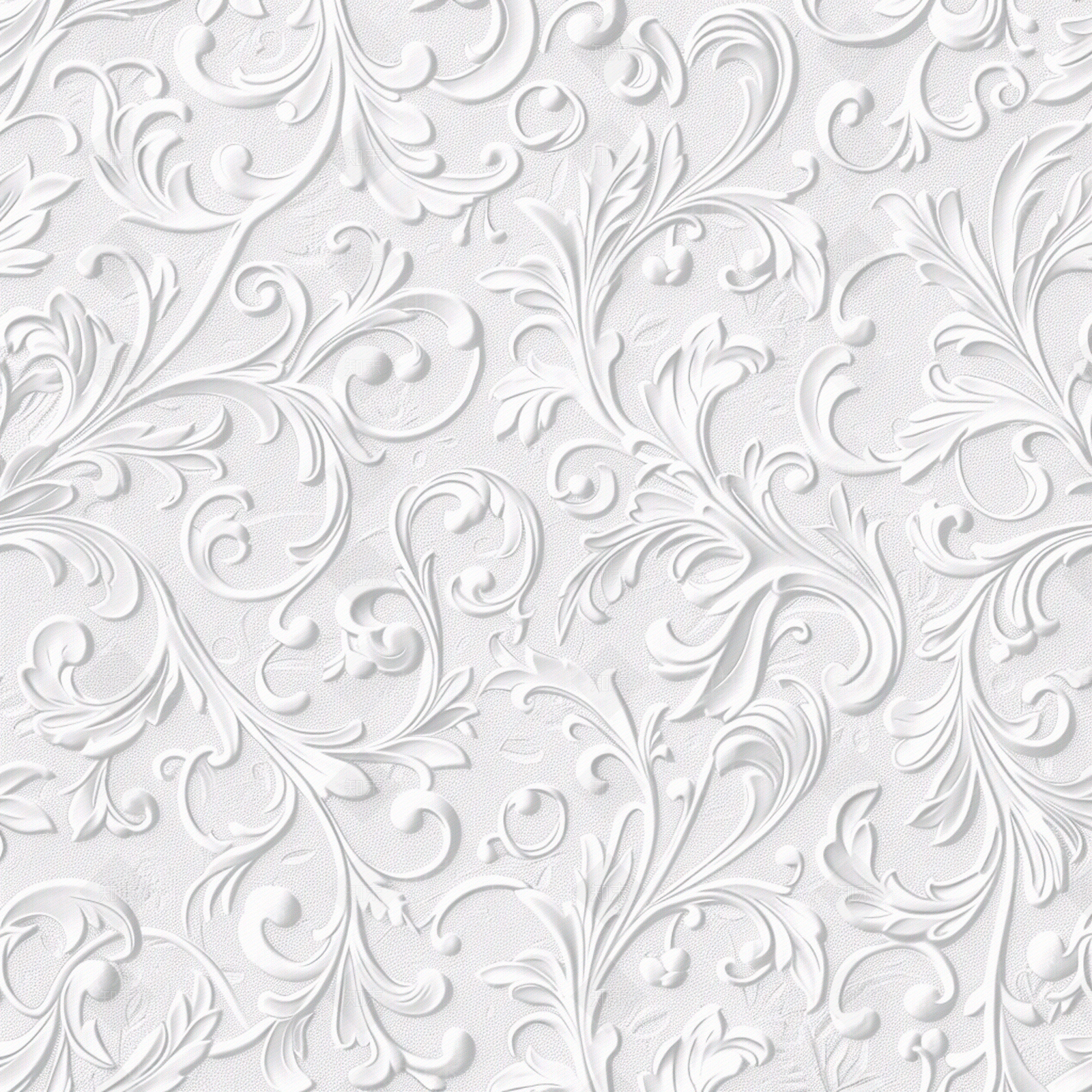 白色欧式花纹墙布贴图下载【ID:1158295769】