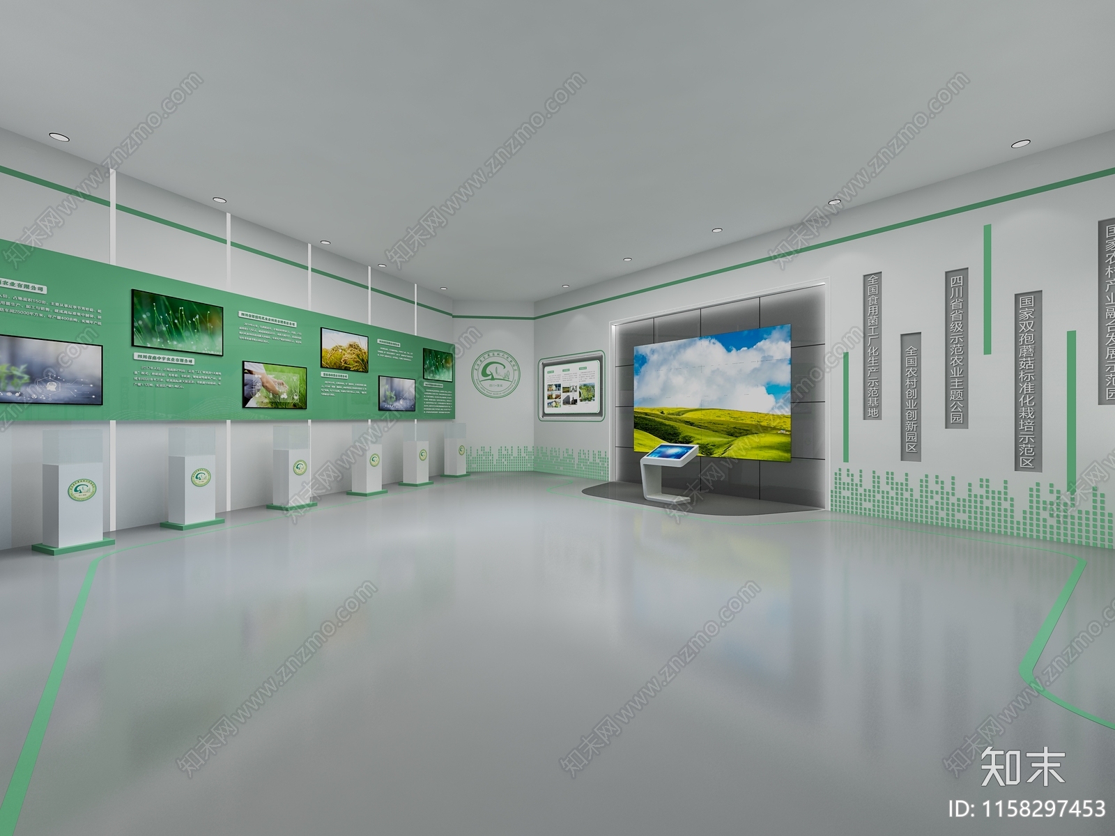 现代农业展厅3D模型下载【ID:1158297453】