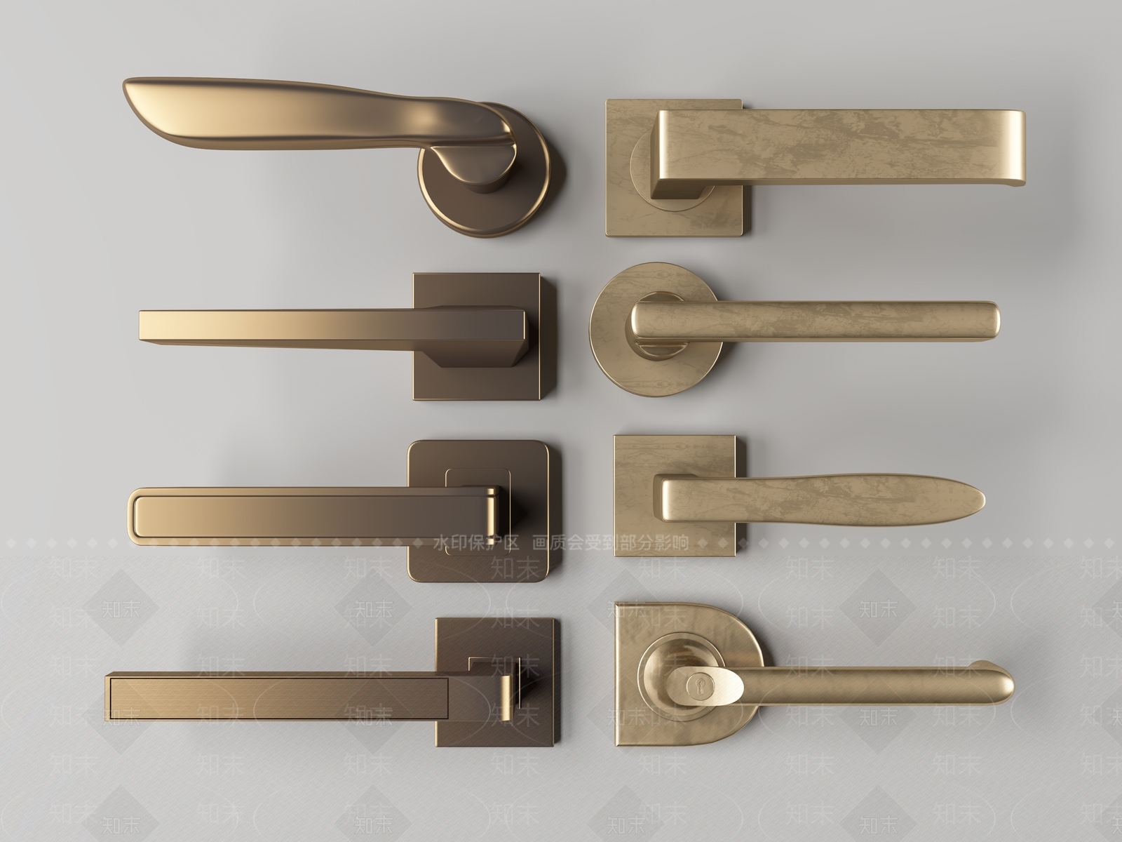 现代门把手组合SU模型下载【ID:1158299960】