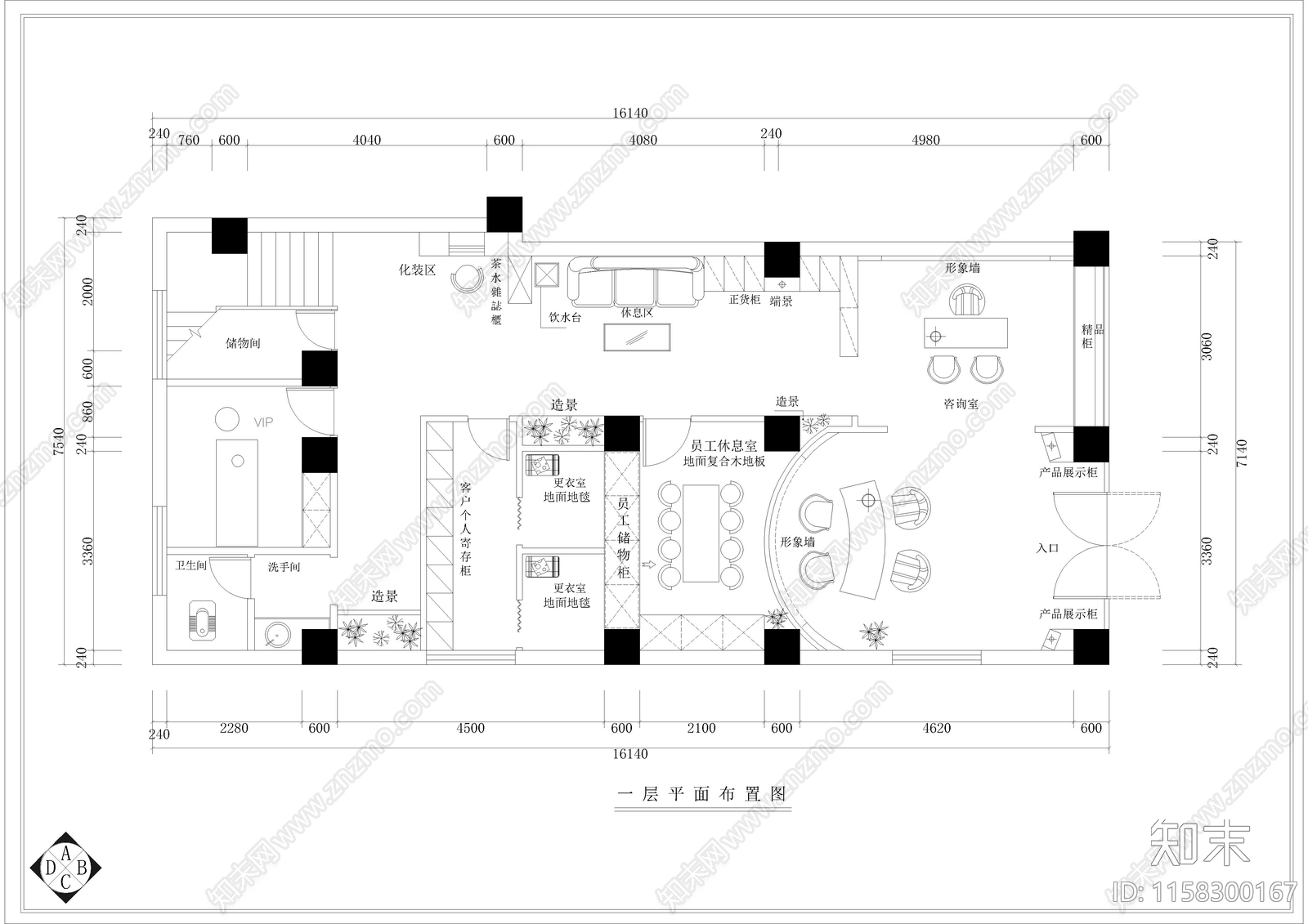 330㎡SPA水疗cad施工图下载【ID:1158300167】