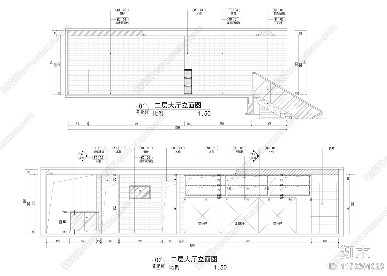 500㎡火锅店cad施工图下载【ID:1158301023】