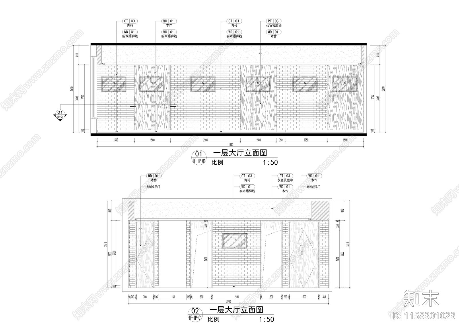 500㎡火锅店cad施工图下载【ID:1158301023】