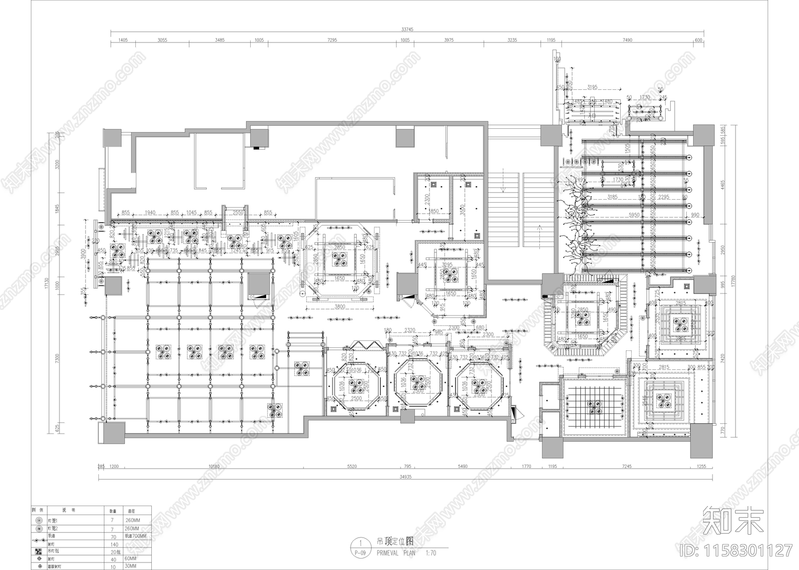 660㎡餐厅cad施工图下载【ID:1158301127】