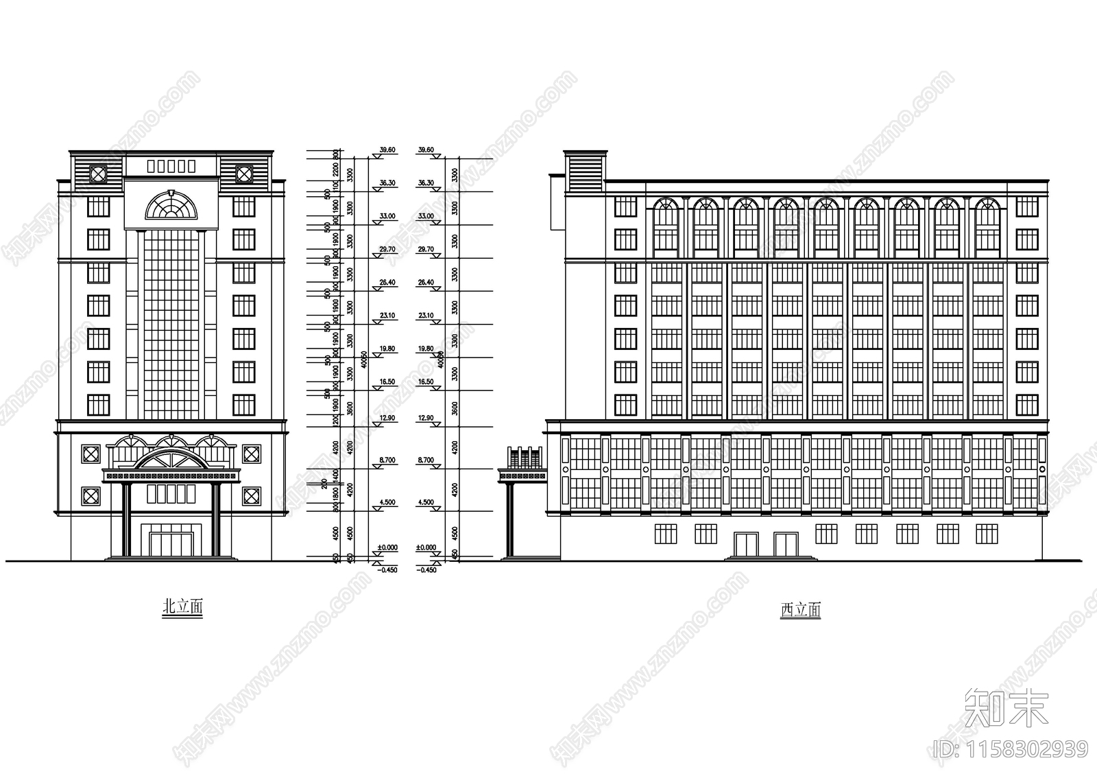 商务酒店建施图纸cad施工图下载【ID:1158302939】