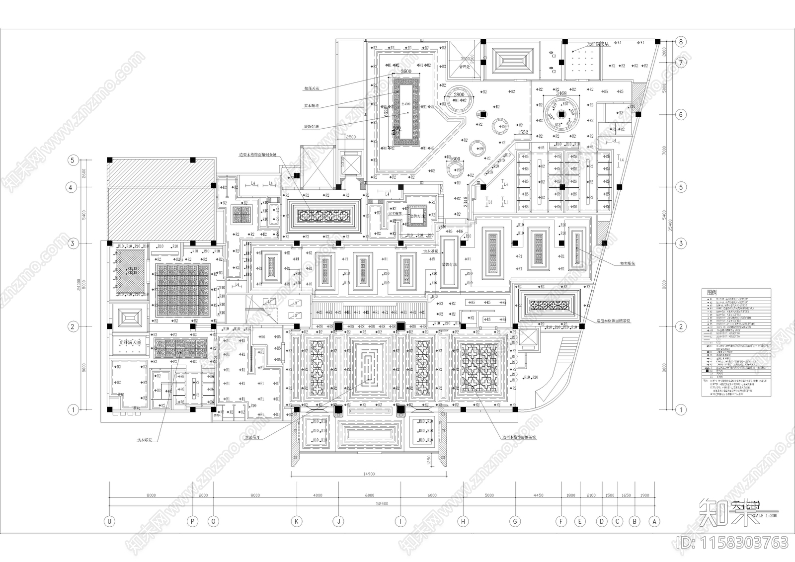 1580㎡汤泉水疗cad施工图下载【ID:1158303763】