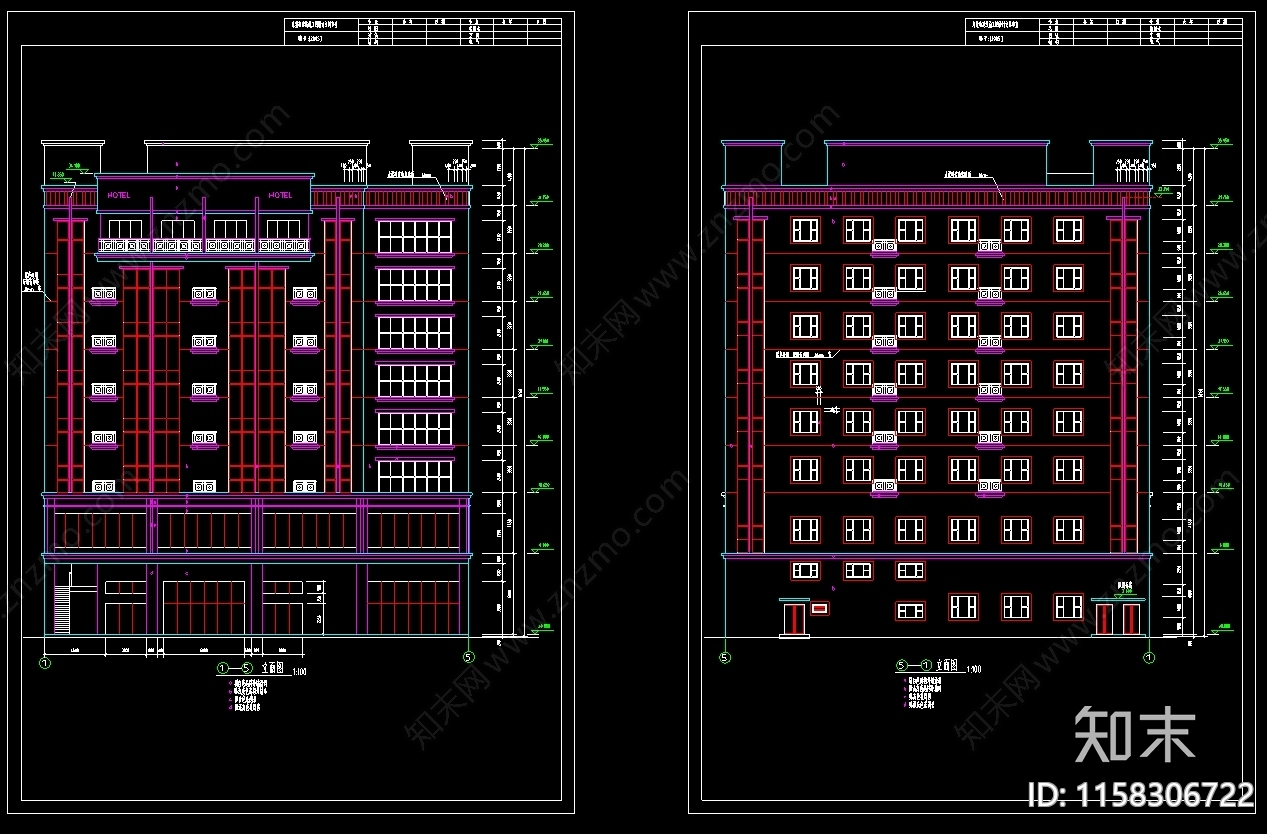 假日酒店图纸cad施工图下载【ID:1158306722】