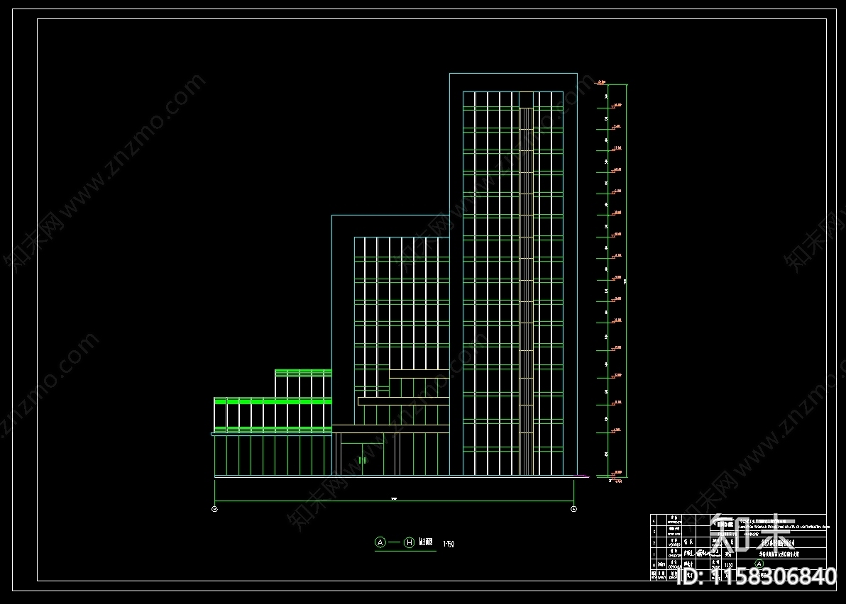 假日酒店建筑图cad施工图下载【ID:1158306840】