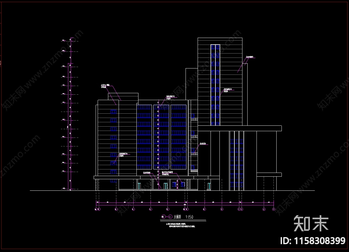 旅馆外观改造建筑图施工图下载【ID:1158308399】