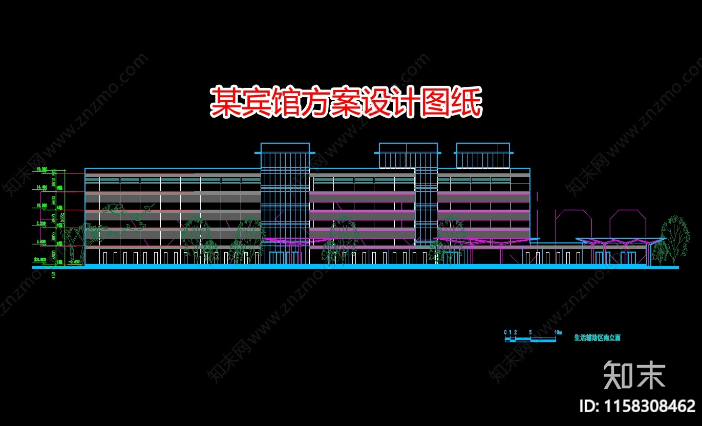 某宾馆方案设计图纸cad施工图下载【ID:1158308462】