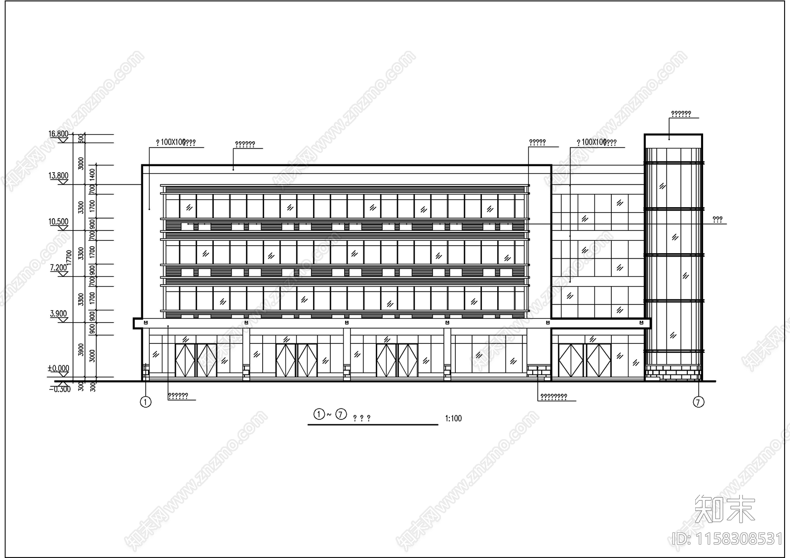 宾馆方案图cad施工图下载【ID:1158308531】