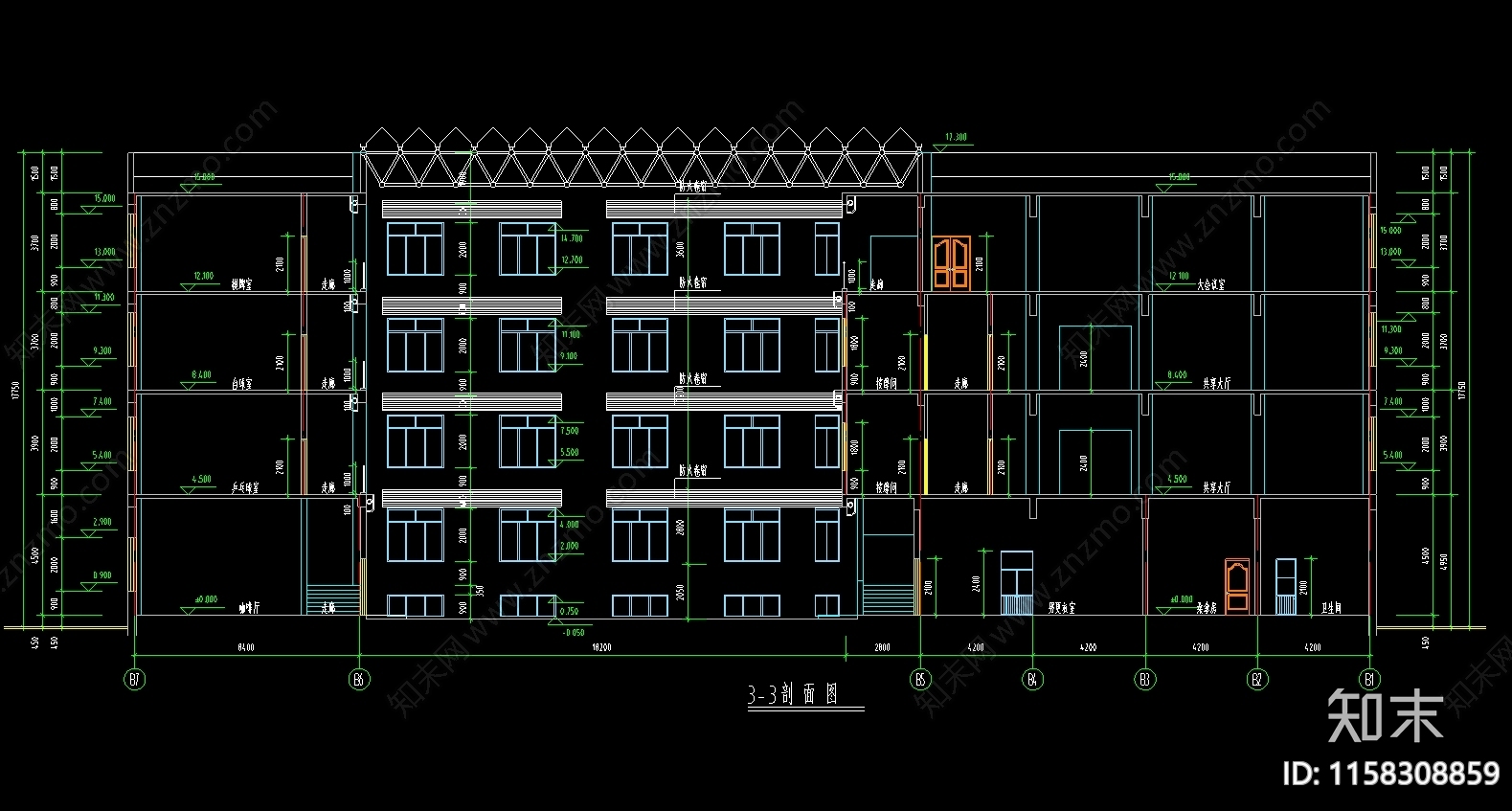 宾馆洗浴中心建图纸cad施工图下载【ID:1158308859】