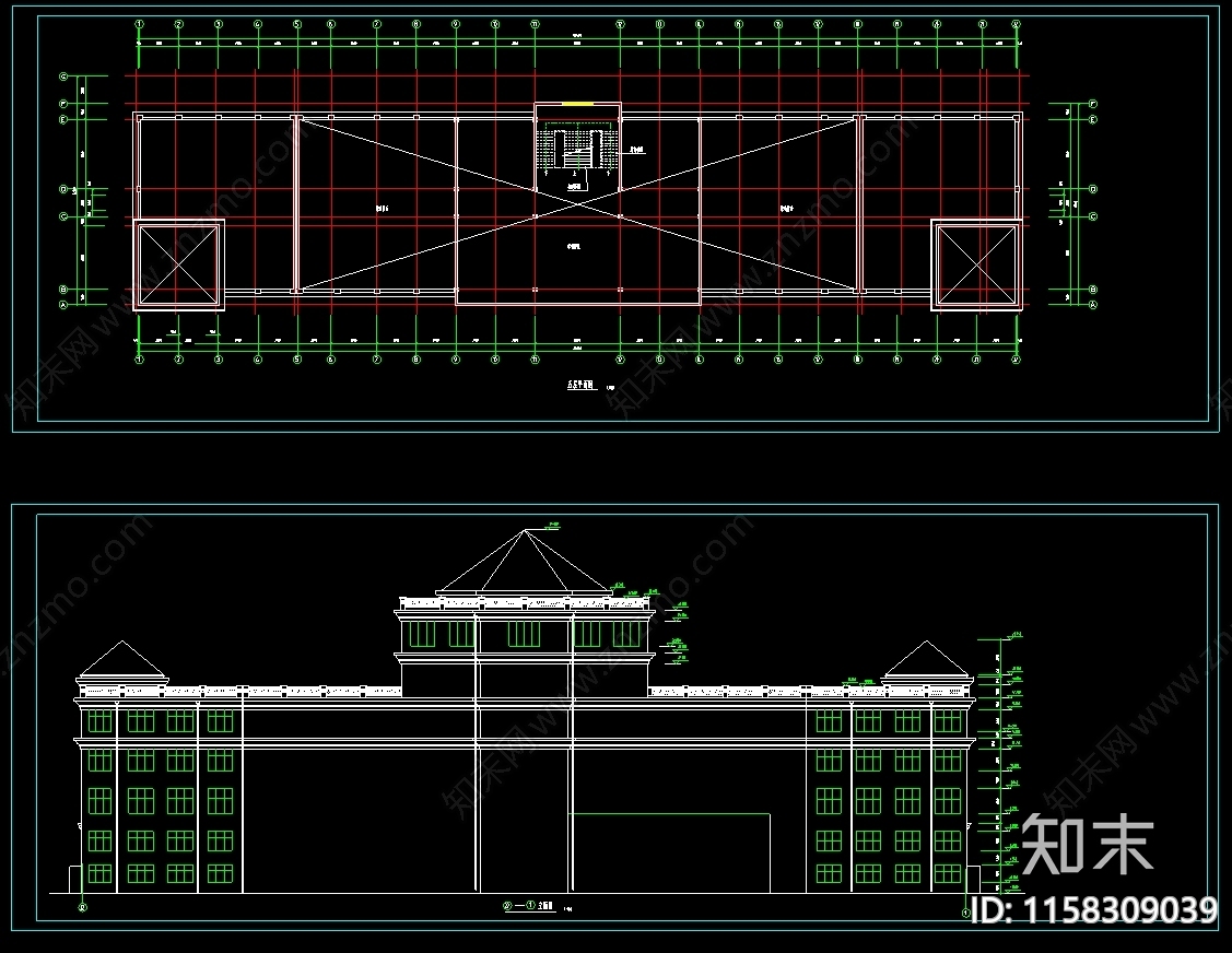 欧式宾馆建筑图cad施工图下载【ID:1158309039】