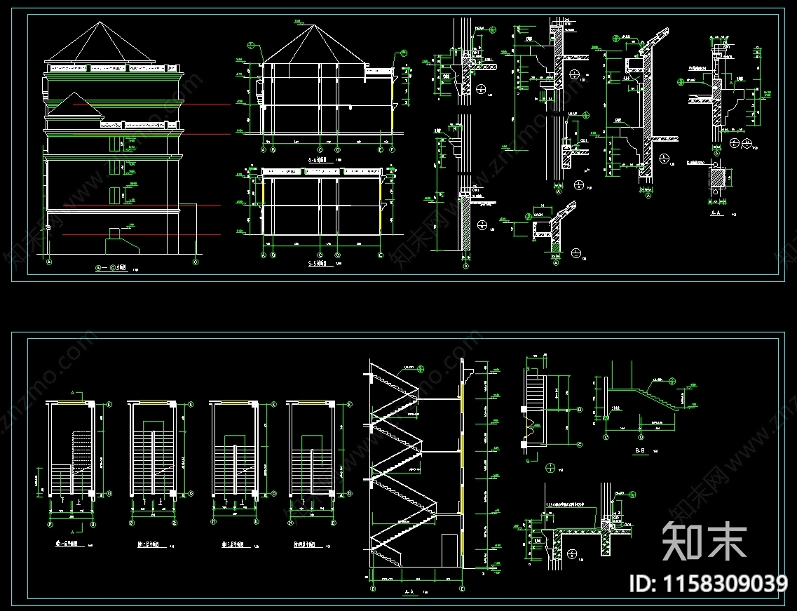 欧式宾馆建筑图cad施工图下载【ID:1158309039】