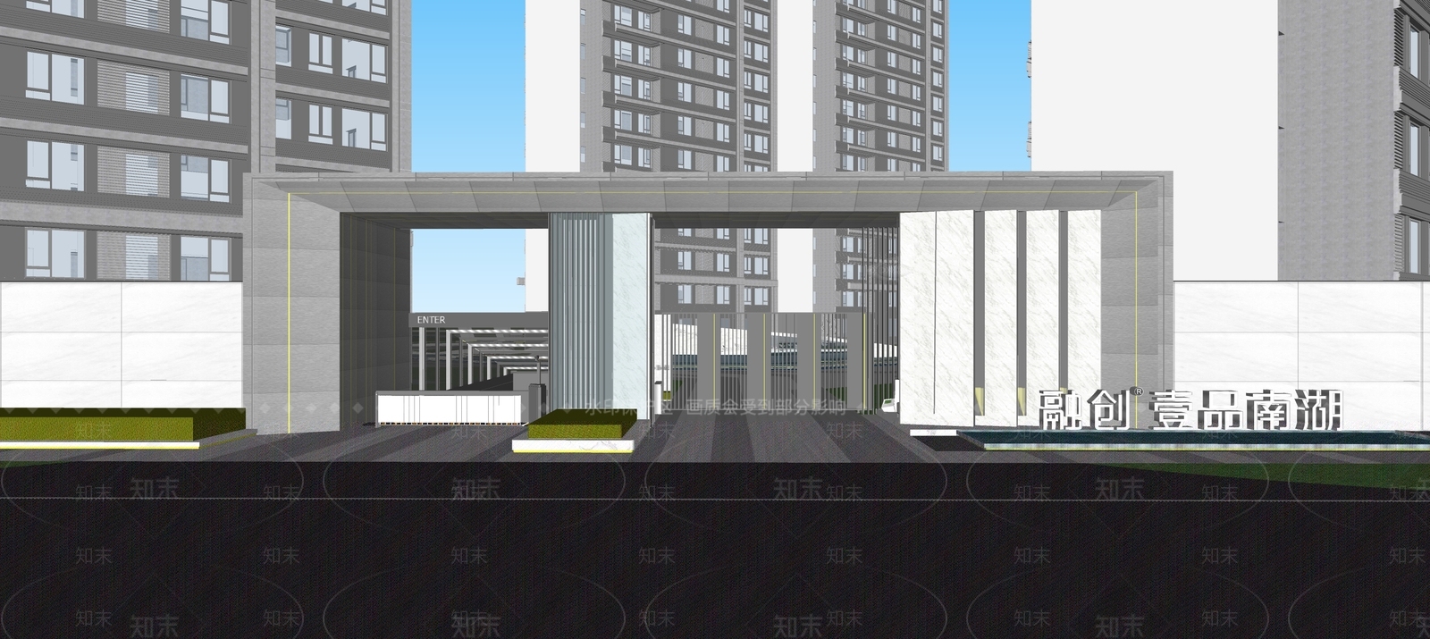 现代入口大门SU模型下载【ID:1158309937】