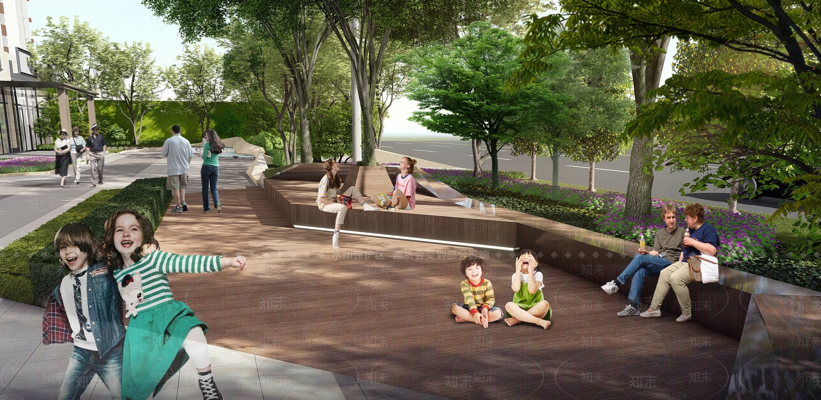 现代景观树池坐凳SU模型下载【ID:1158311270】