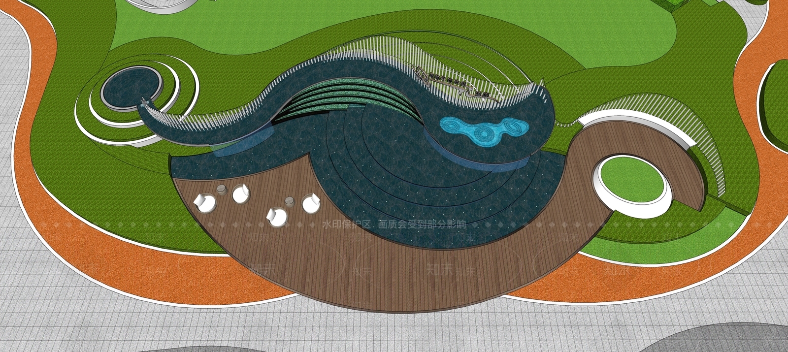 现代水景SU模型下载【ID:1158311360】