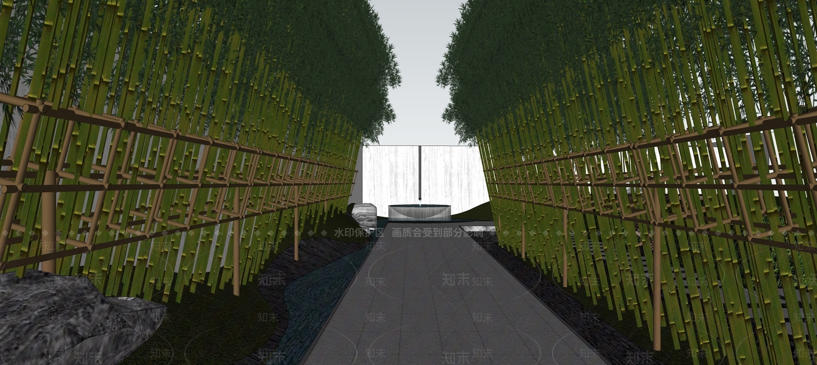 现代林间小路SU模型下载【ID:1158312491】