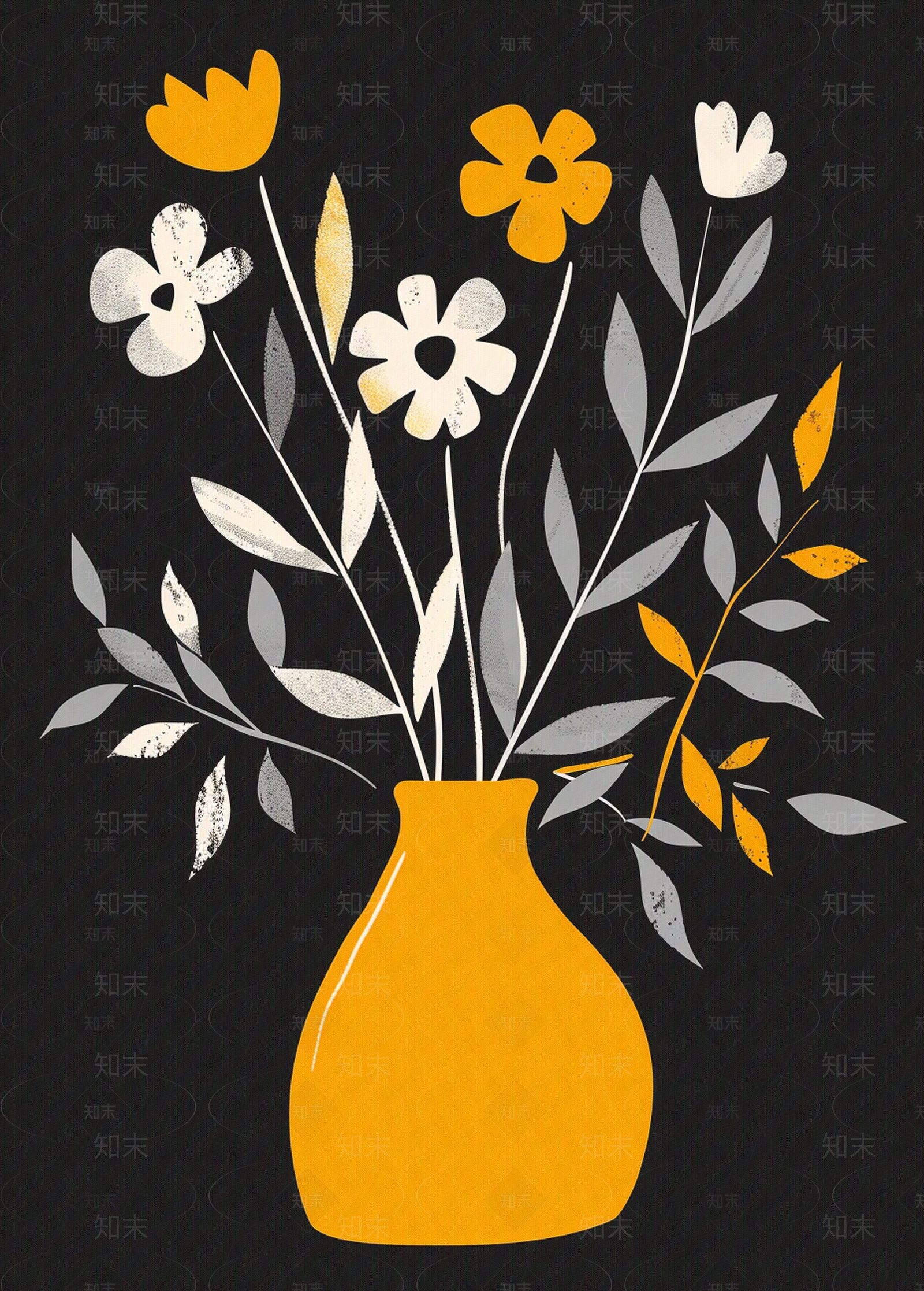 植物花瓶挂画贴图下载【ID:1158312429】