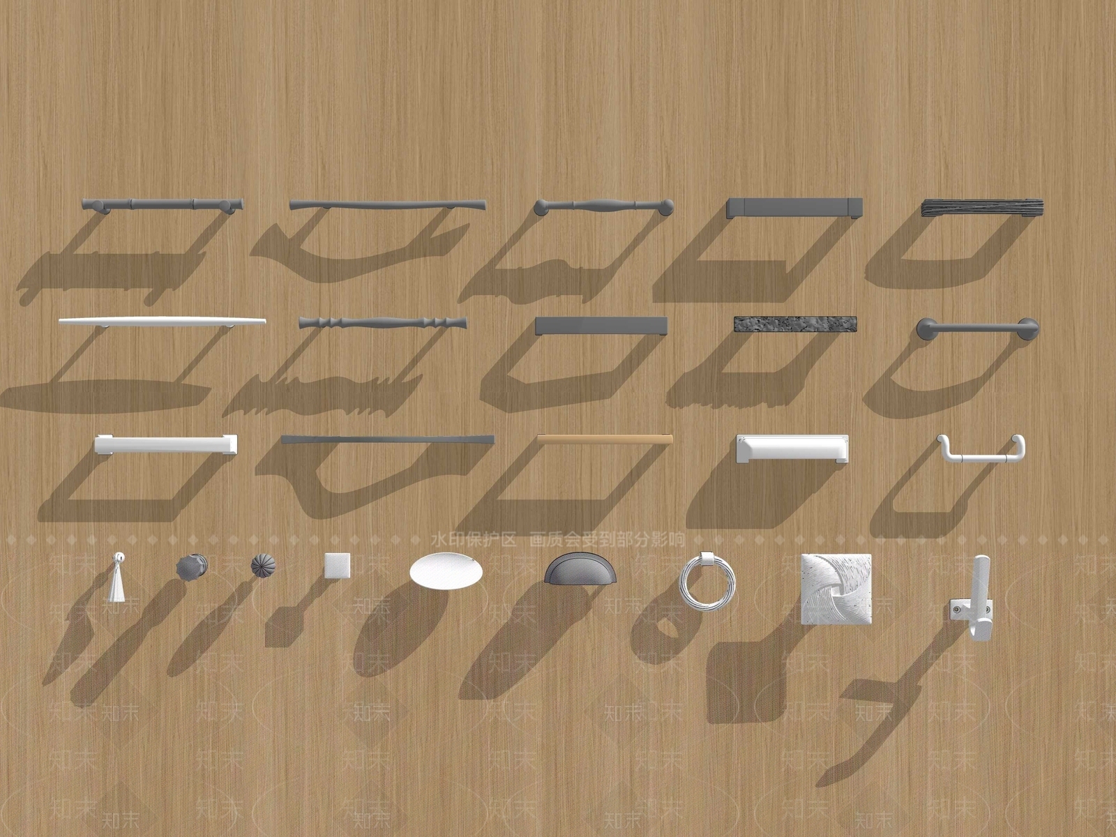现代金属拉手SU模型下载【ID:1158314733】